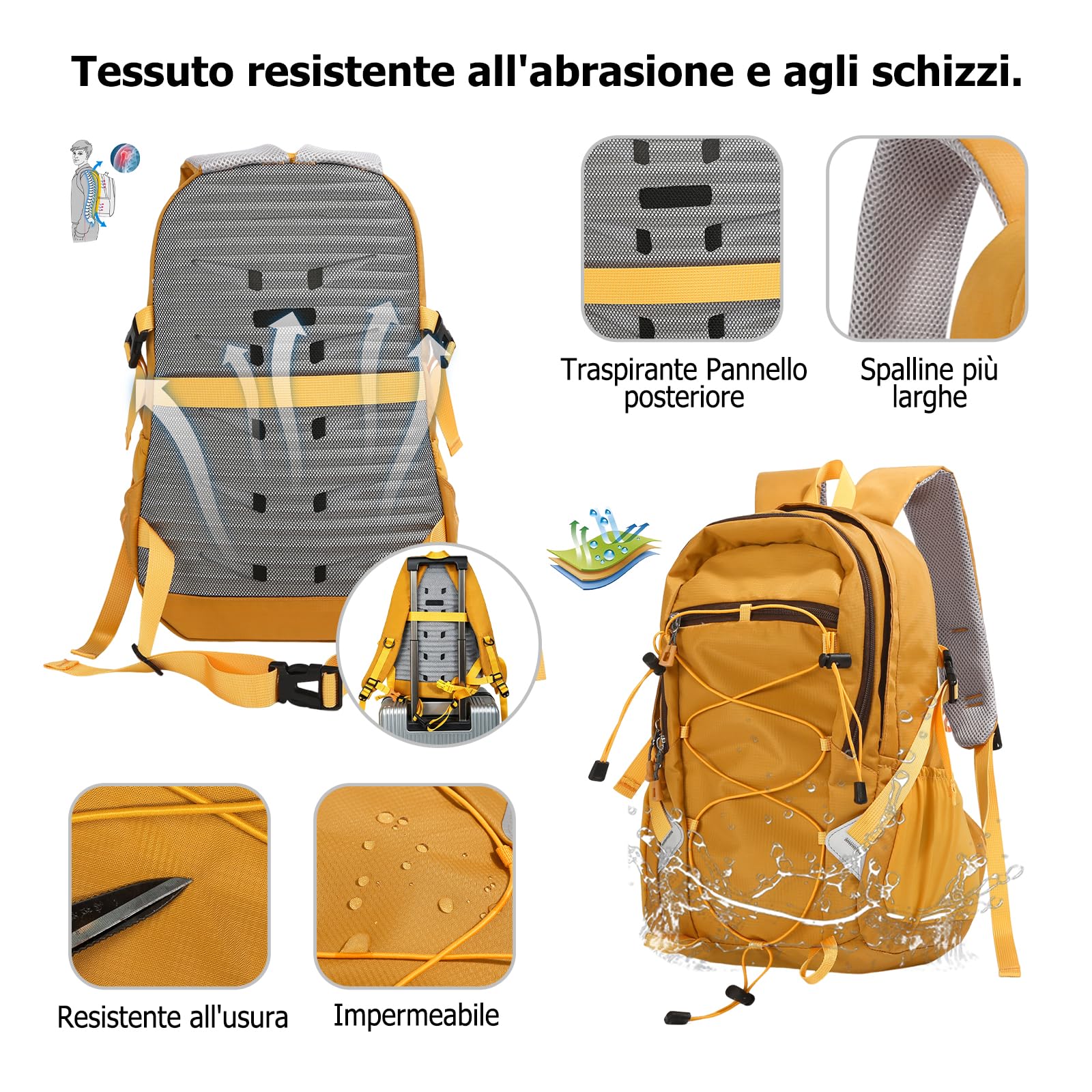 Zaino da Escursionismo Zaino Impermeabile Backpack Esterno Nylon