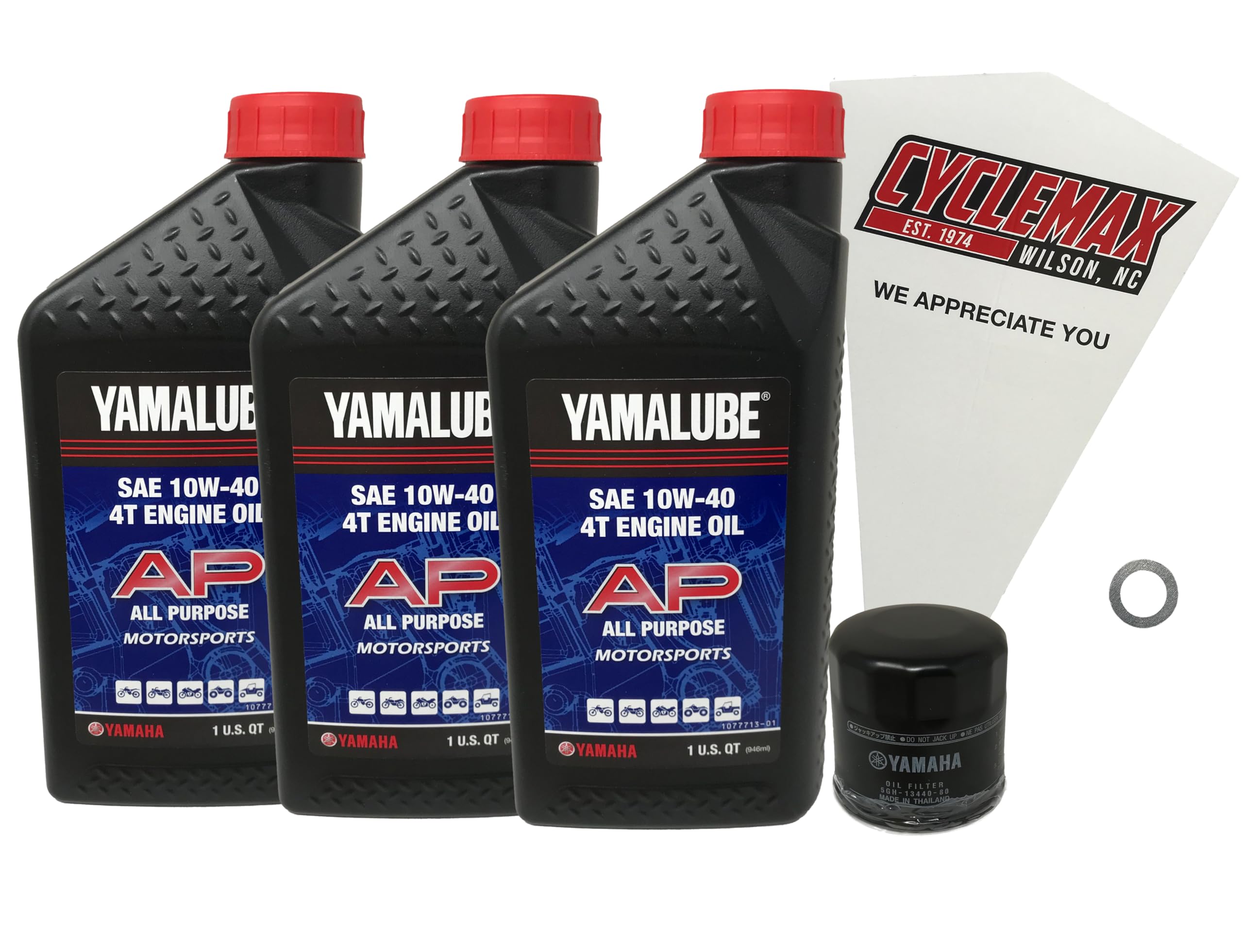 Oil Change Kit compatible with 2008-2009 Yamaha Yamalube 10W-40 compatible with RHINO 700 FI 4x4 Auto