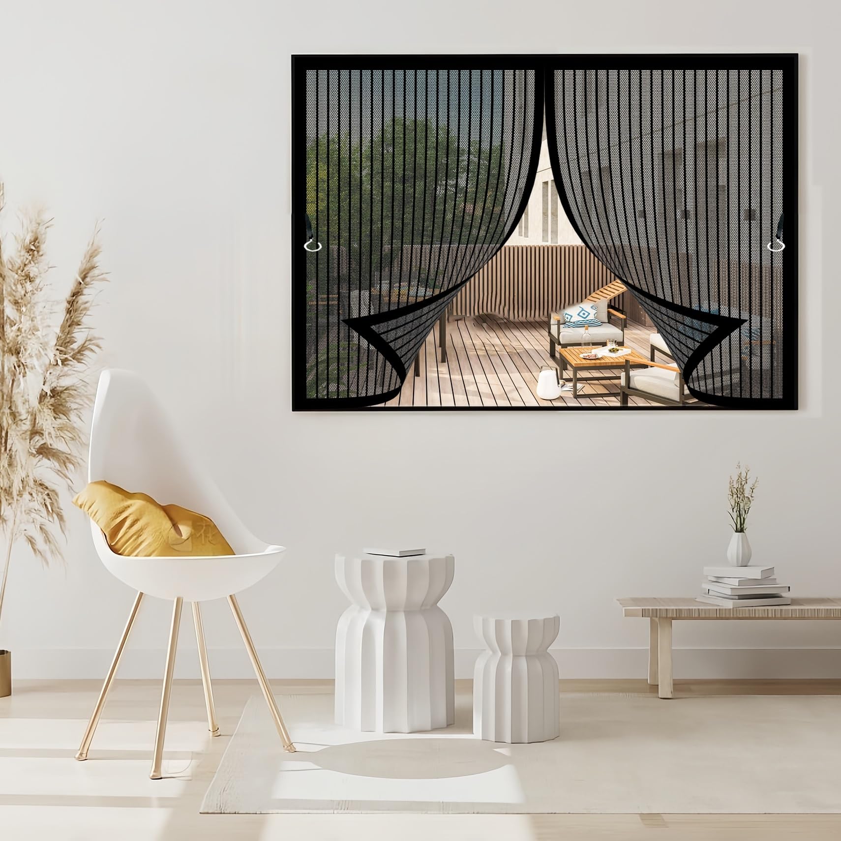 Magnet Fliegengitter Tür 100 X 270 Cm – Selbstschließend, Insektenschutz, Für Balkon- & Terrassentüren, Schwarz