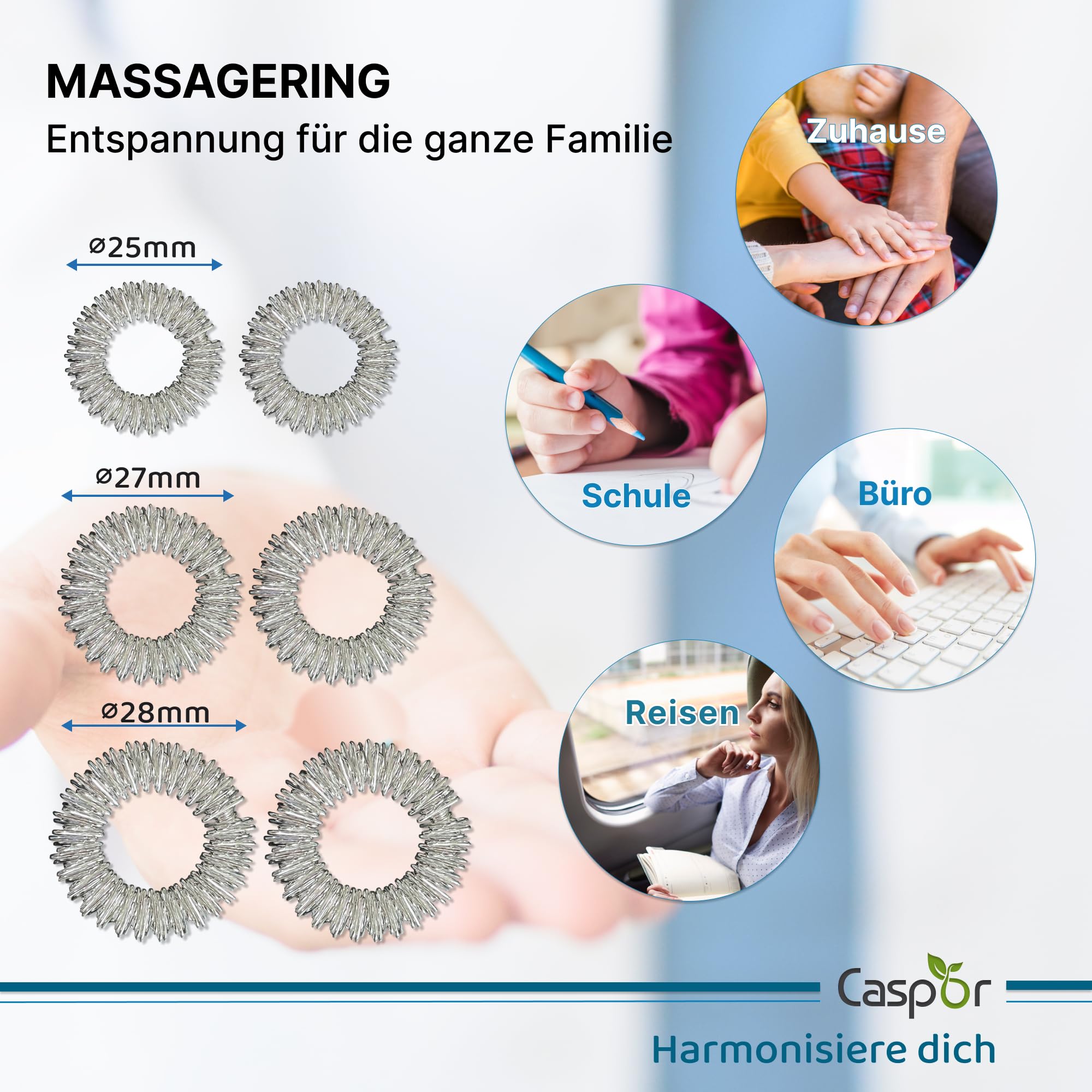 Premium Akupressur-Bundle: Matte & Kissen Set inkl. 6 Massage-Ringe (3 Größen) & Handschuhe – Öko-Leinen & Kokosfaser – Schmerzlinderung & Entspannung für die ganze Familie