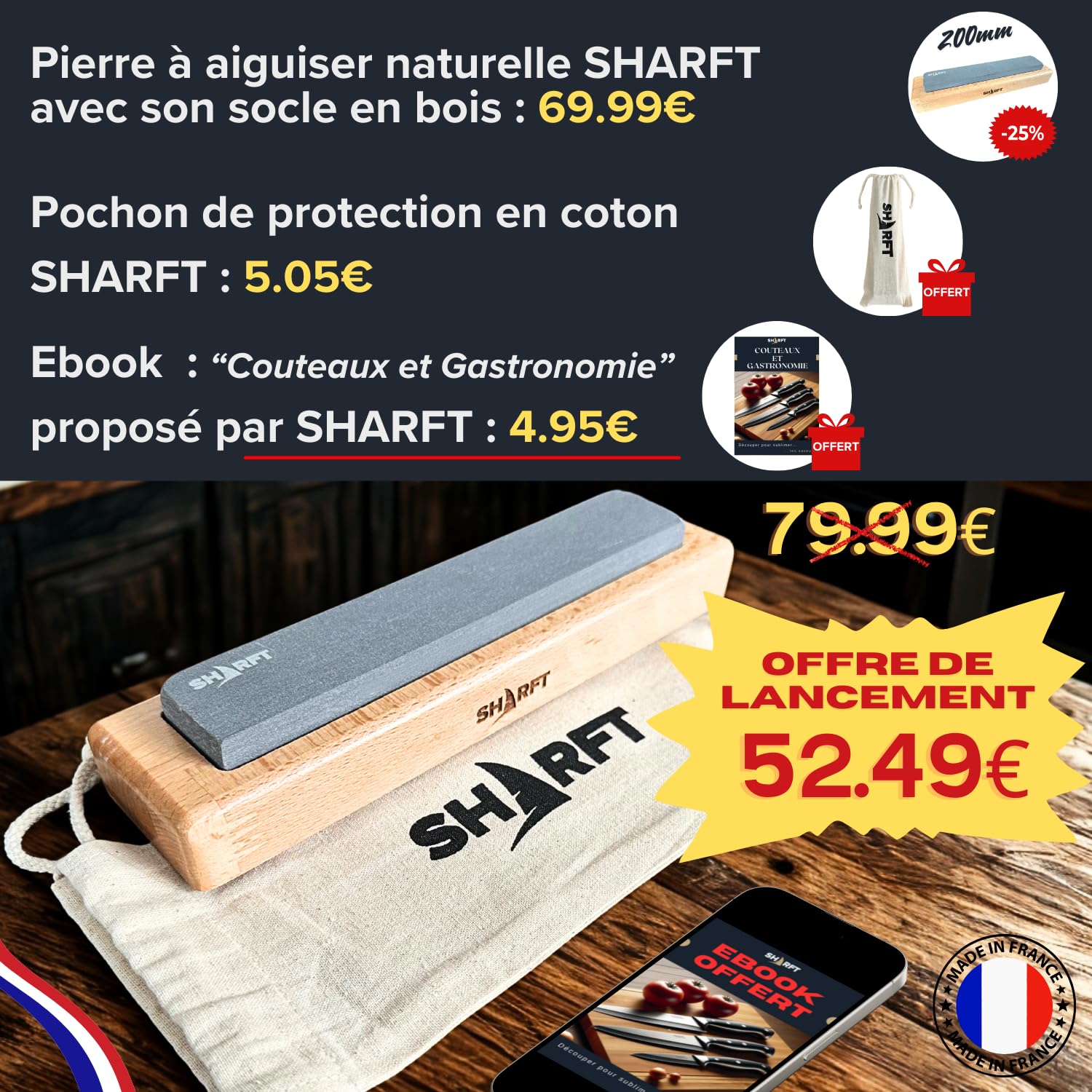 OUTIFRANCE Pierre D'affûtage Rectangulaire 100 X 25 X 6 Mm