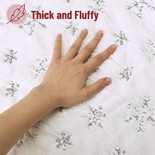 Vista 55 de Mr. Pen Christmas Tree Skirt - 48 inches, Faux Fur, White