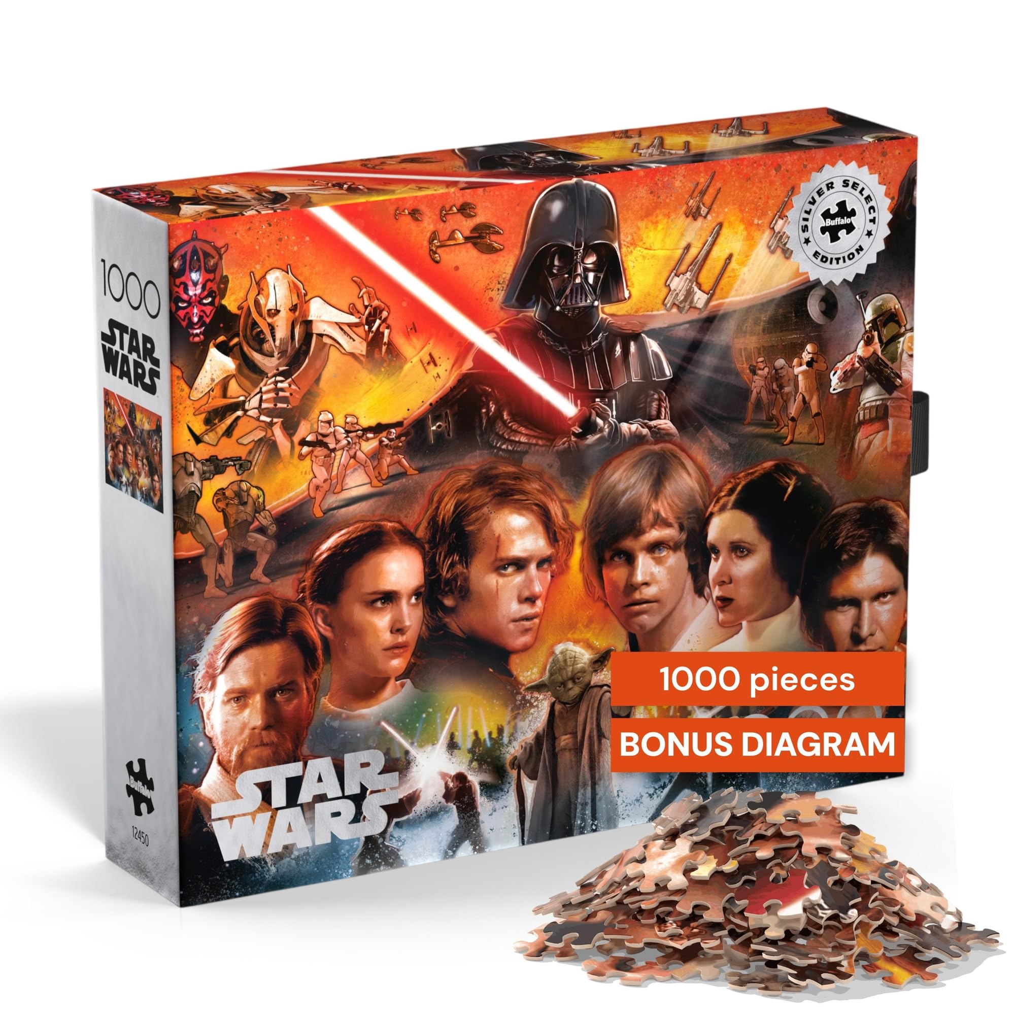 Buffalo Games - Star Wars™ Balance and Redemption 1000 Piece Puzzle Silver Select Premium Jigsaw Puzzle with Full Color Reference Poster