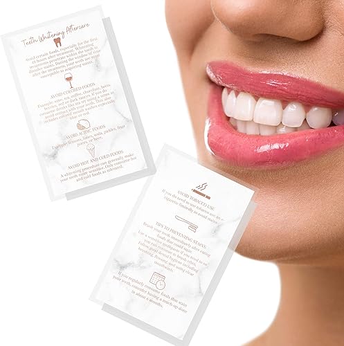 Miniatura 7 de Tarjetas de instrucciones para el cuidado posterior para blanquear los dientes, paquete de 50, tarjeta de visita de 2 x 3.5 pulgadas, tamaño