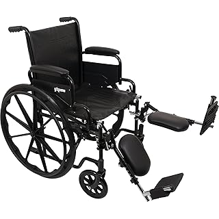 ProBasics Standard Wheelchair - Flip Back Desk Arms - 250 Pound Weight Capacity - Black - Elevating Leg Rest - 18" x 16" Seat