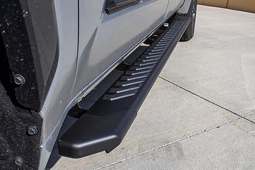 Miniatura 8 de Raptor Series Estribos de 5 pulgadas estilo OEM de aluminio negro para cabina Tundra Crew Max 2022-2023