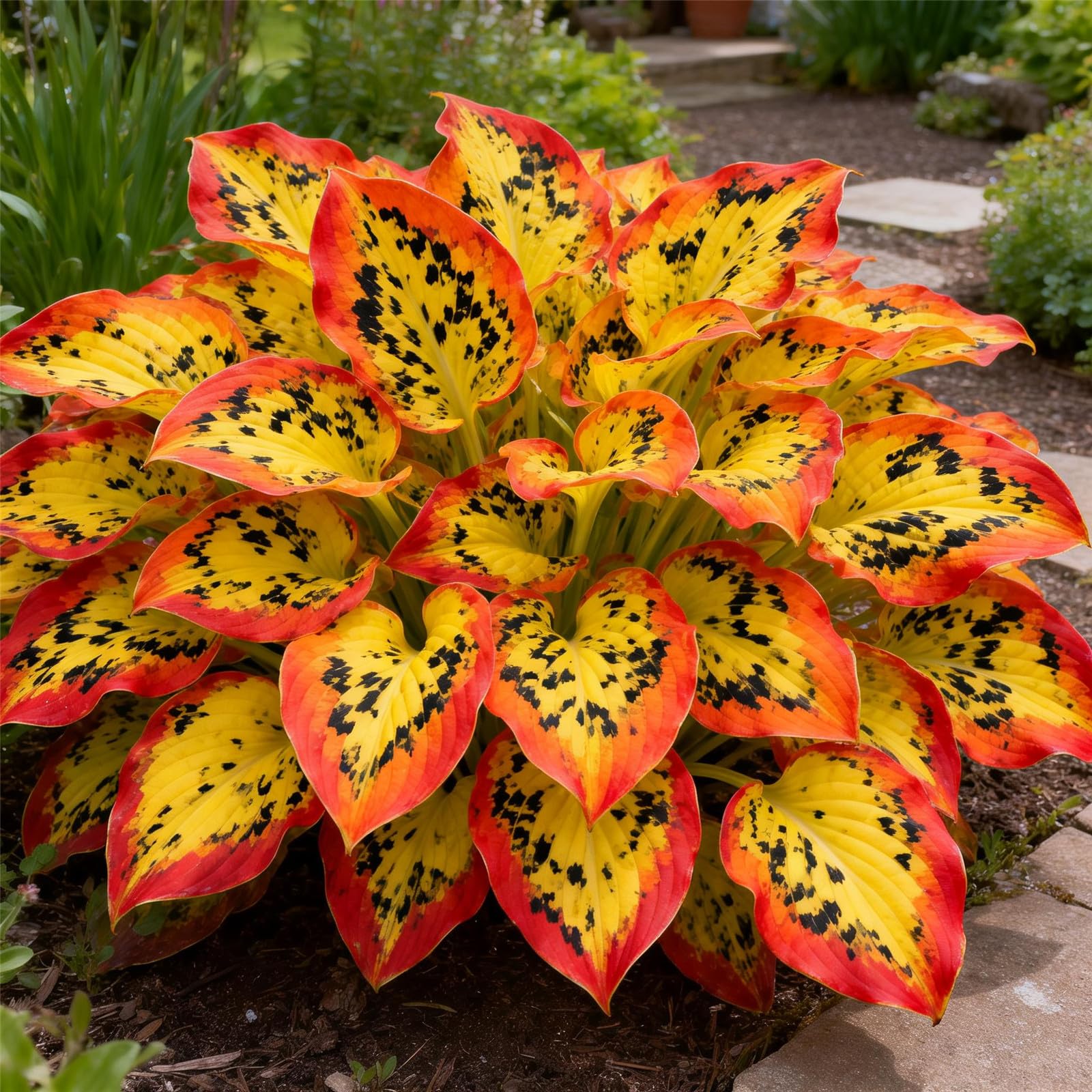 Perennial&Rainbow Colorful Hosta Rhizome/Brilliant Hosta Bulbs for Planting Now UK/Grow Well/Excellent Display/Potted/Low Maintenance-10bulbs-D