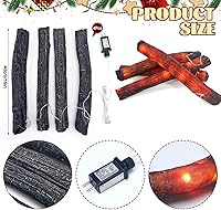 Vista 2 de Tuanse 4 piezas de troncos de fuego falsos sin llama de 16 pulgadas para primavera, verano, playa, campamento, decoración de fiesta temática