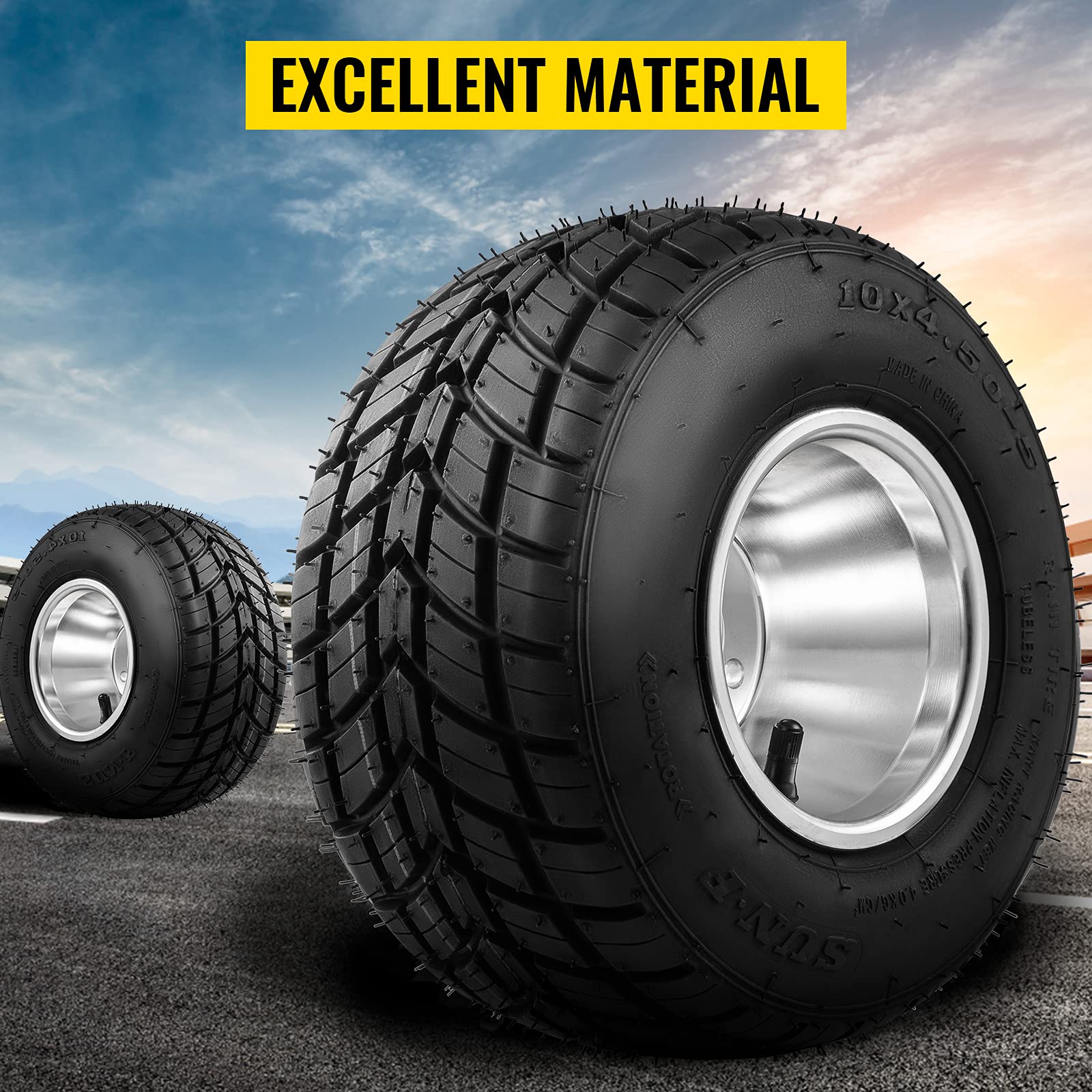 VEVOR Go Kart Tires and Rims, 2pcs Front Tires Rims, Go Cart Wheels and