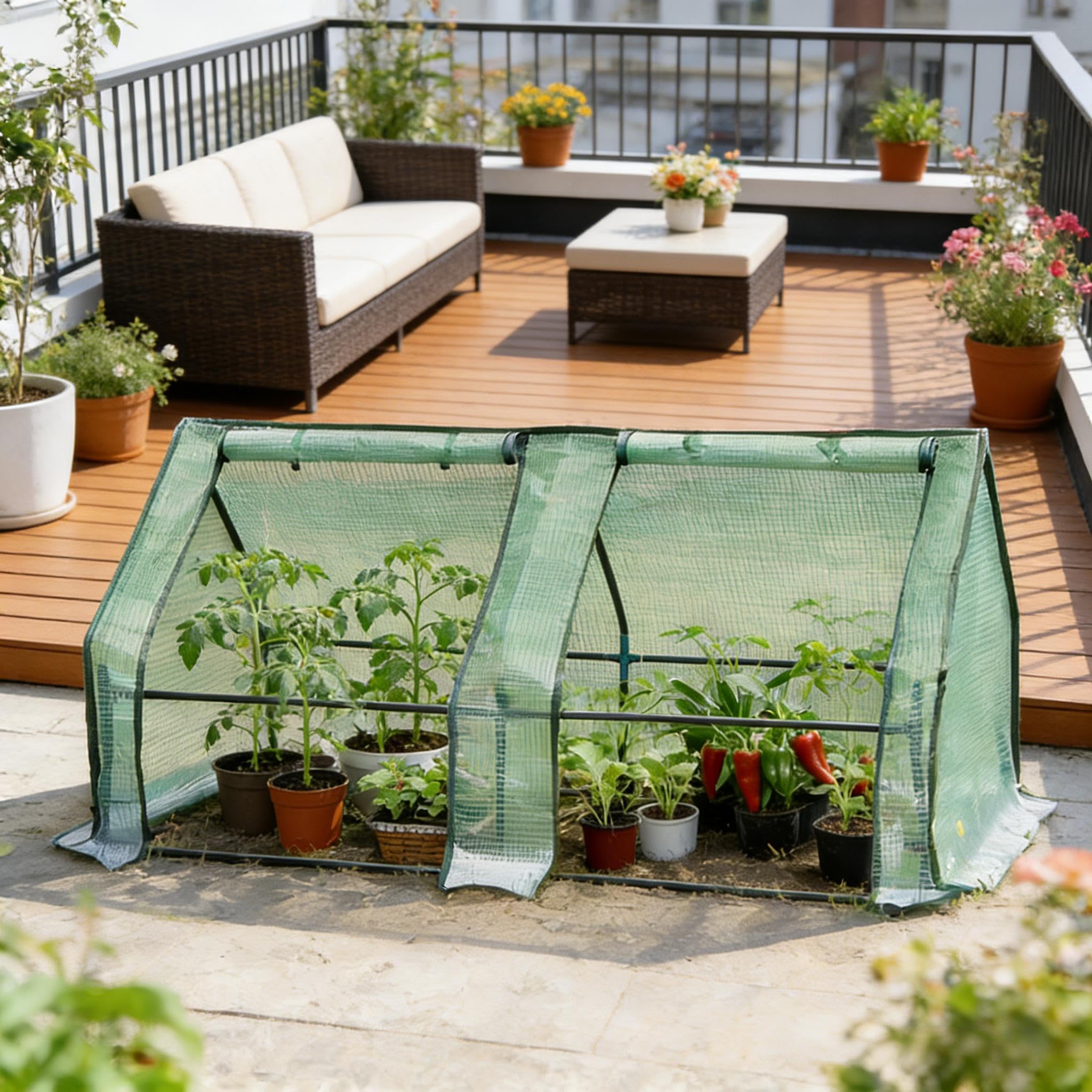 Szklarnia 180 x 90 x 90 cm z drzwiami przesuwnymi – stabilna szklarnia foliowa ze wzmocnioną folią PE, wodoszczelna i odporna na promieniowanie UV, idealna jako domek na pomidory lub inspekt na balkon