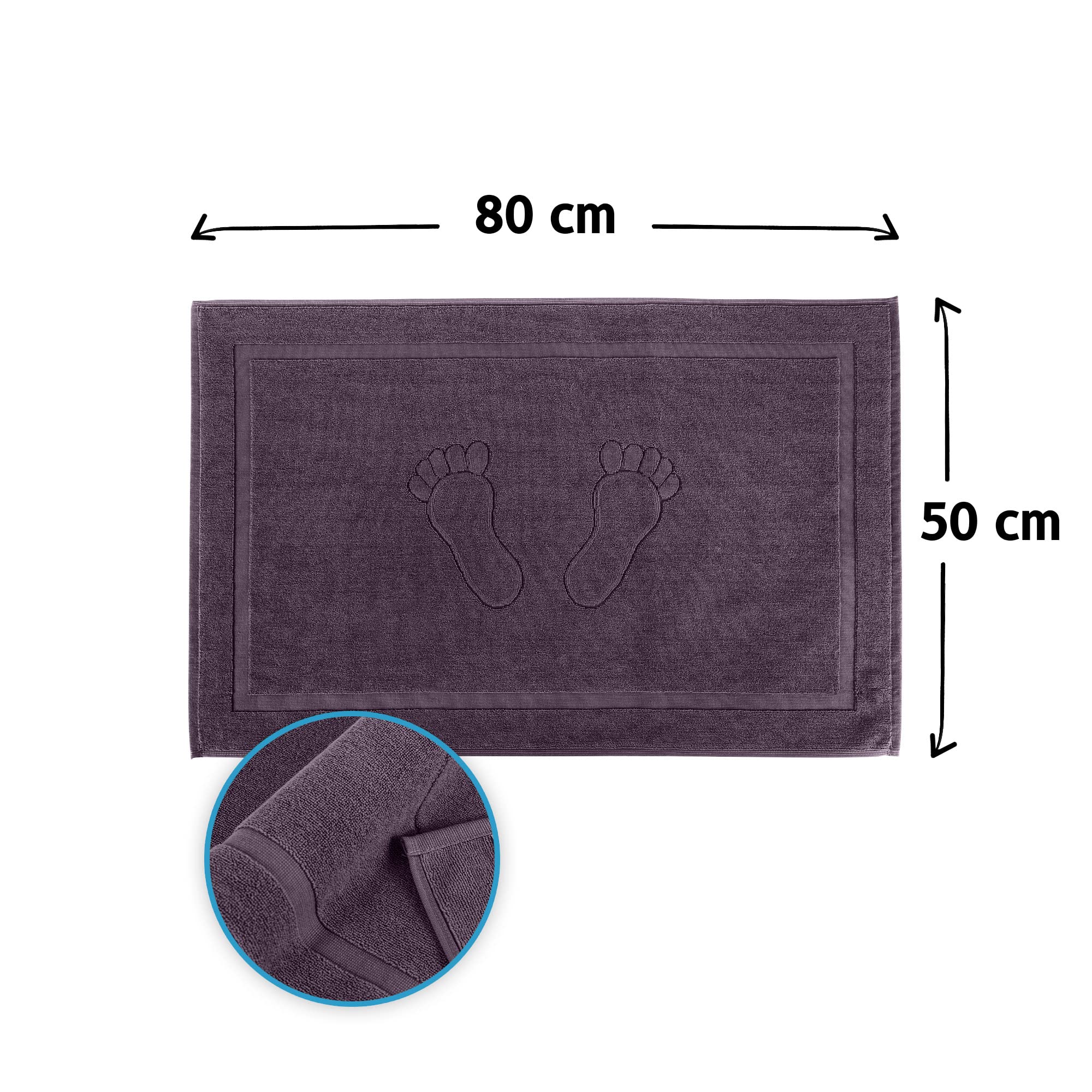Image secondaire de Lot de 2 Tapis de Bain en Coton Violet - Absorbants et Lavables