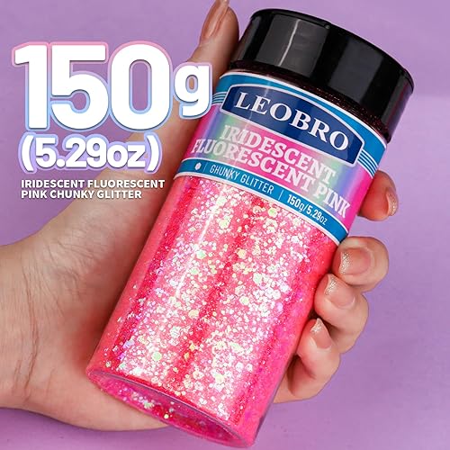 Miniatura 43 de LEOBRO Purpurina blanca, purpurina de 5.29 onzas, purpurina fina blanca holográfica, polvo de purpurina extrafina, purpurina iridiscente para Blanco