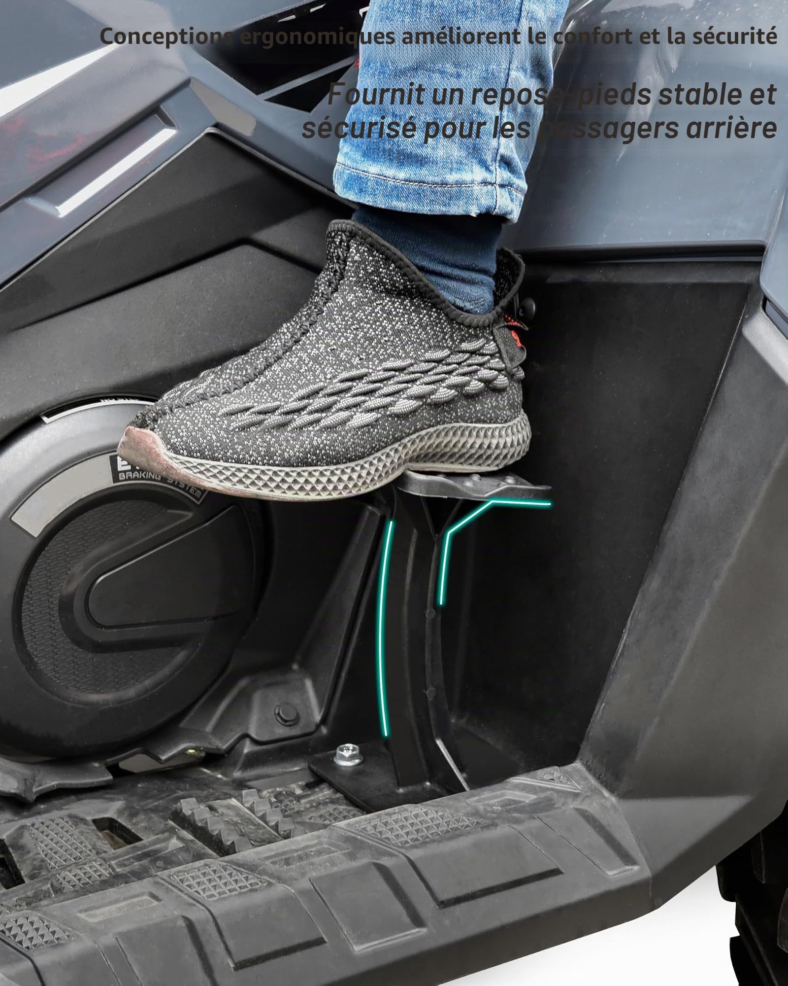 SAUTVS Lot de 2 Repose-Pieds Passagers pour VTT Polaris Sportsman 570 450 H.O. 2021-2023, Chaise Longue Arrière