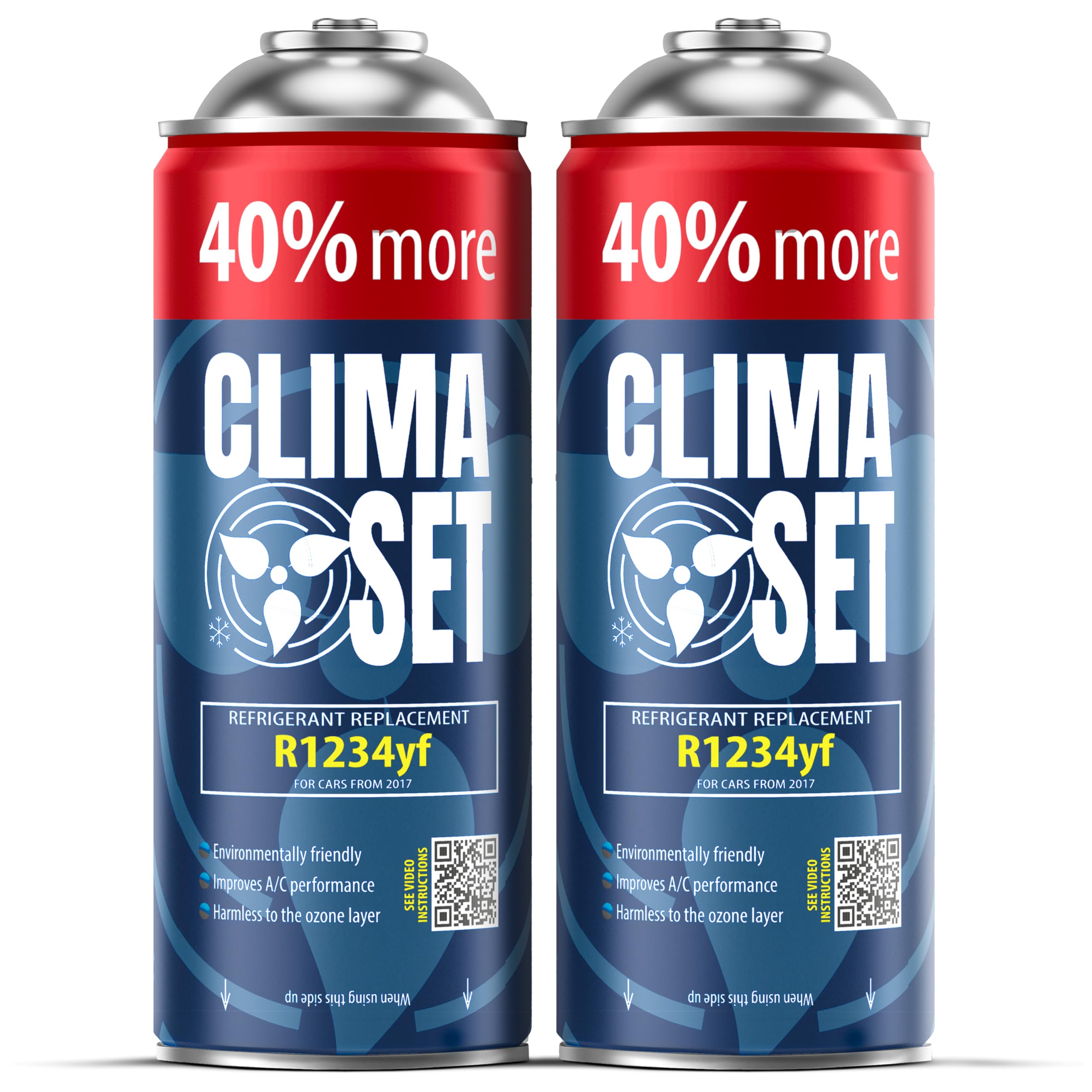 R1234yf Gas Refrigerante di Ricambio - Liquido di Raffreddamento per Climatizzatore Auto - Bombola di Gas 2x235 g - Kit di Ricarica per Climatizzatore Auto - Ricarica per Climatizzatore