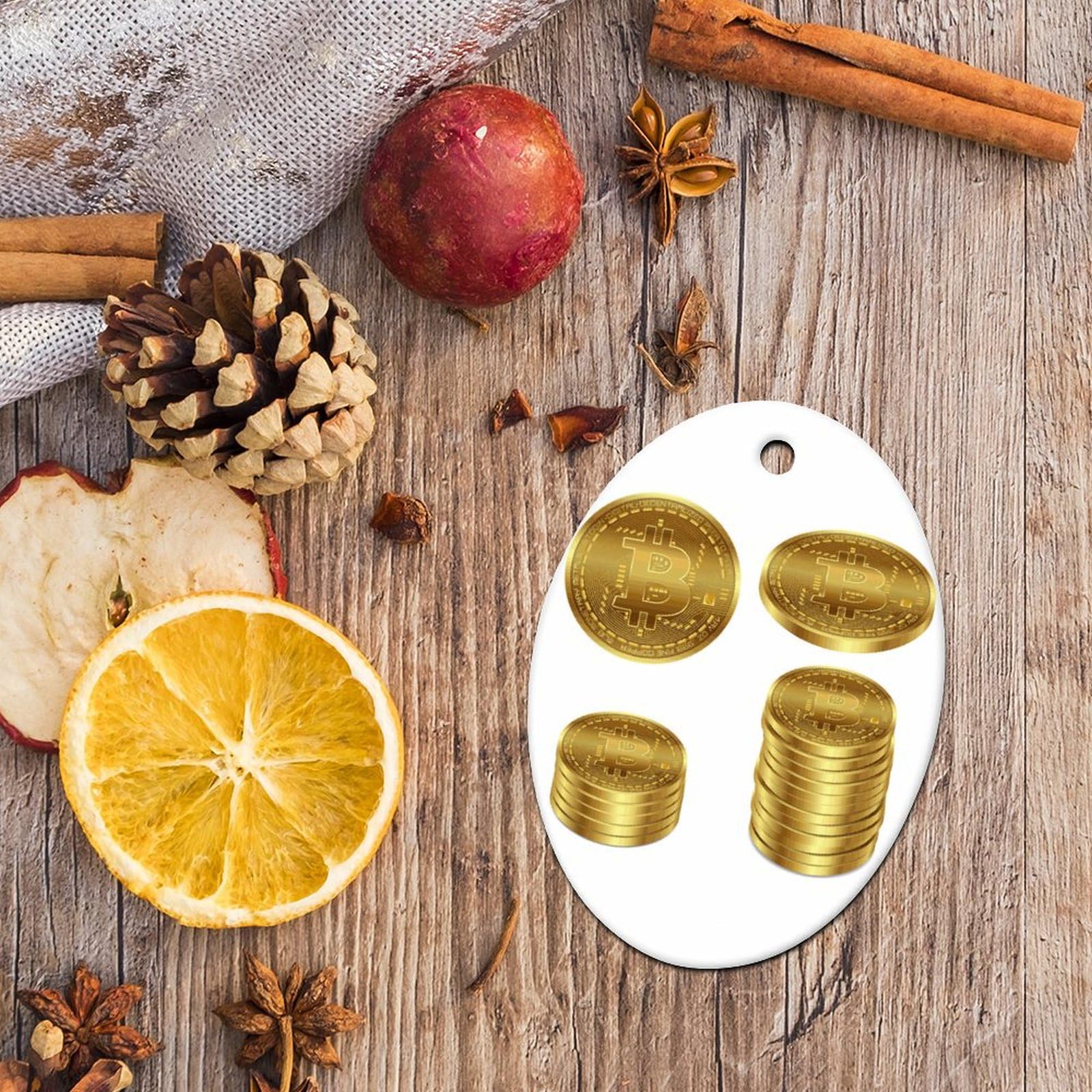 Amazon.com: Zyadsinoudor Bitcoin Christmas Porcelain Ornament Commercial  Bussiness Ceramic Keepsake Money Lover Fashion Wealth Theme Money Theme  Unique Holiday Decor for Couple Parents 3 Inch Double-Sided : Home & Kitchen