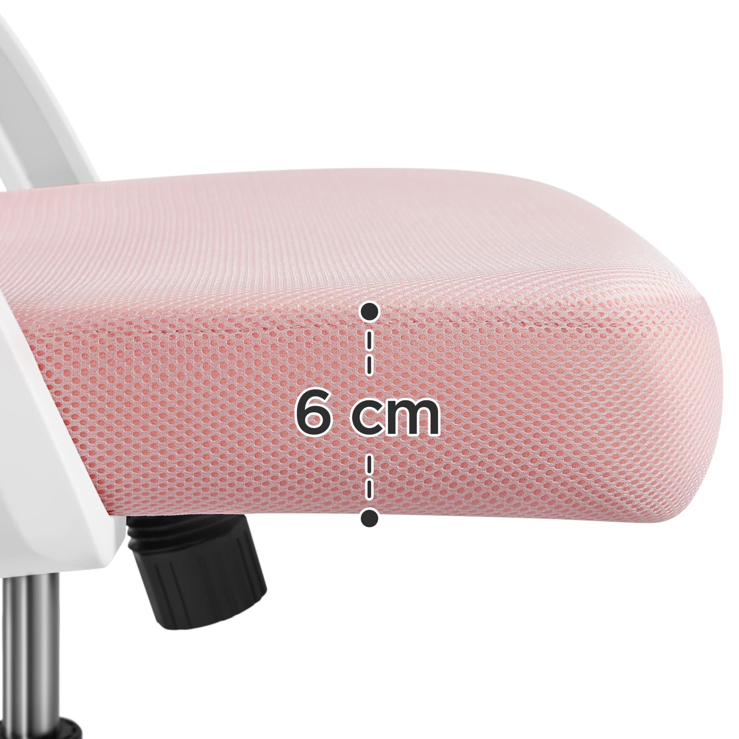 Sedia Ufficio Scrivania Ergonomica con Supporto Lombare Rosa | Altezza Regolabile, Braccioli Ribaltabilie, Ruote Girevole, Traspirante, Schienale Reclinabile, Funzione Dondolo, Camera