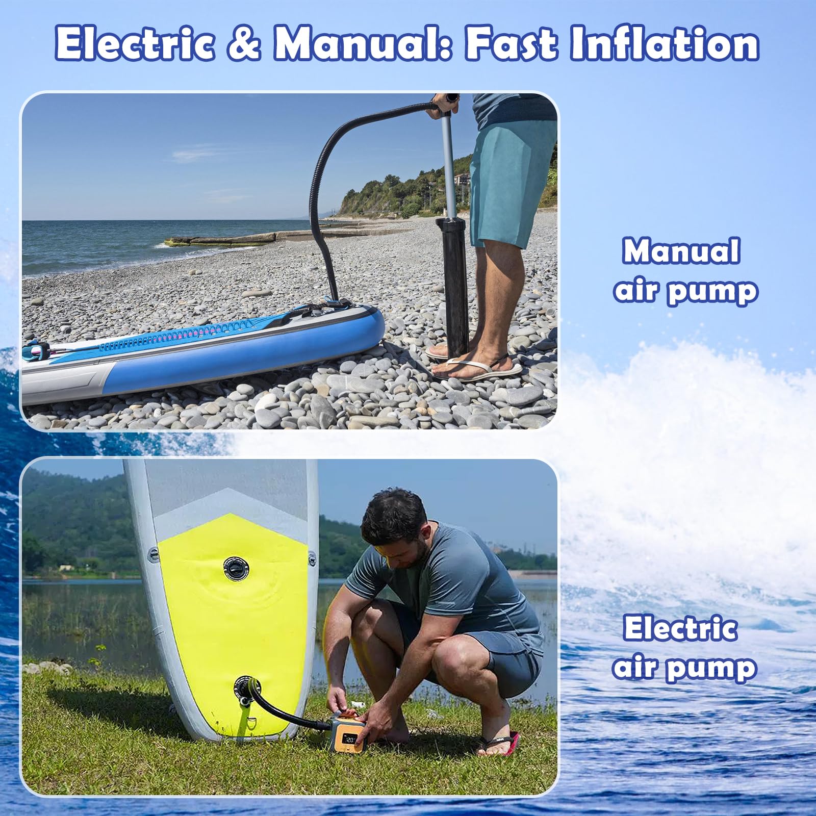 Adaptador Paddle Surf Inflador 2 Piezas para Bomba SUP Tabla Kayak Colchón Aire