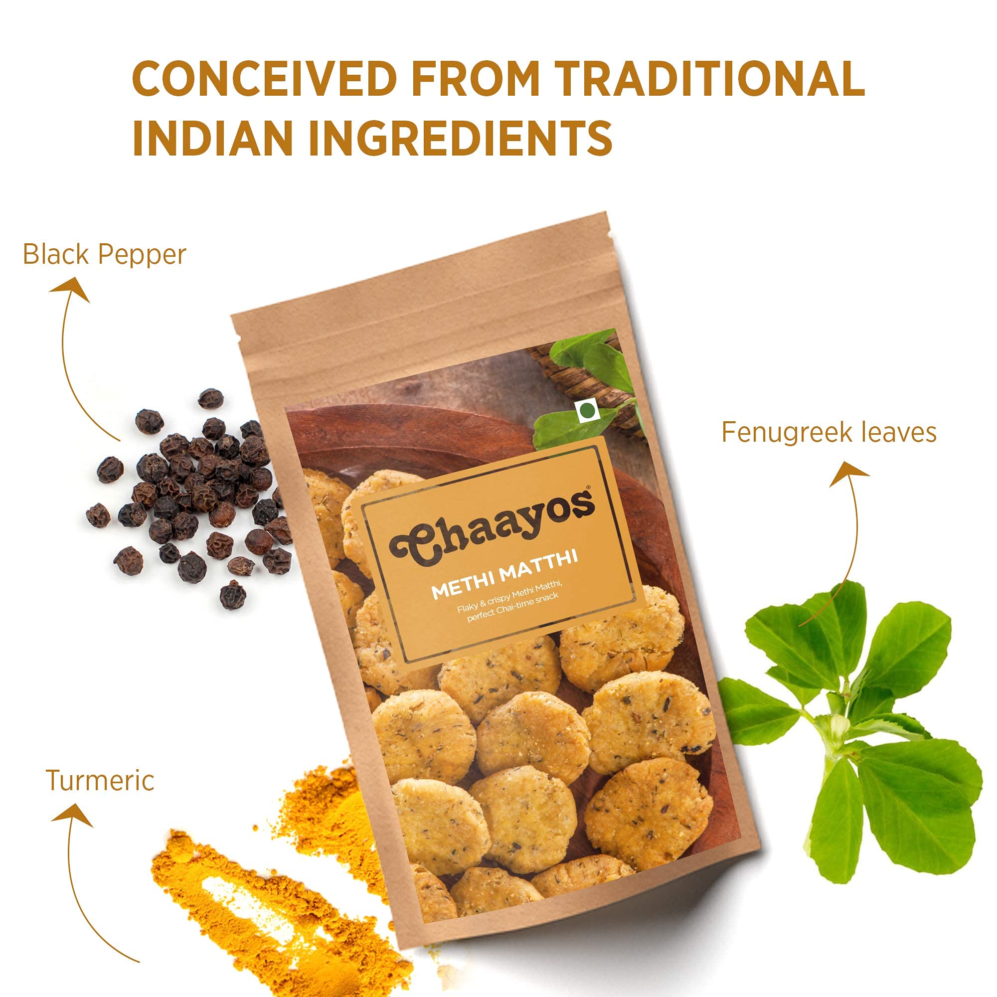 Chaayos Methi Mathri (150g Pack) | Chai Time Snacks | Ready to Eat ...