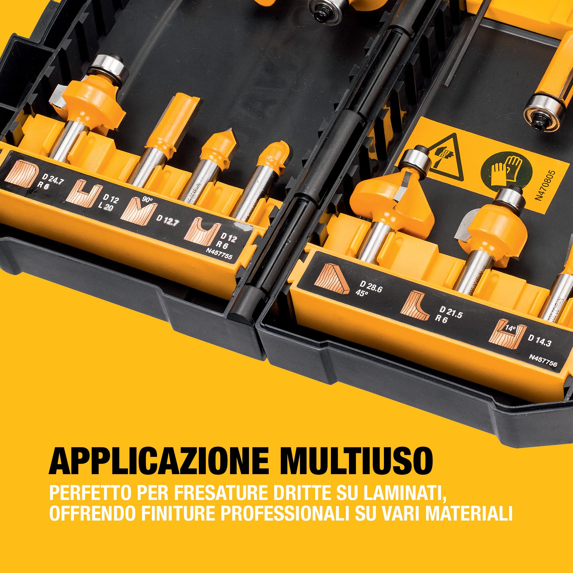 DEWALT Set di punte da fresatura da 8 mm, 12 pezzi, DT90016-QZ
