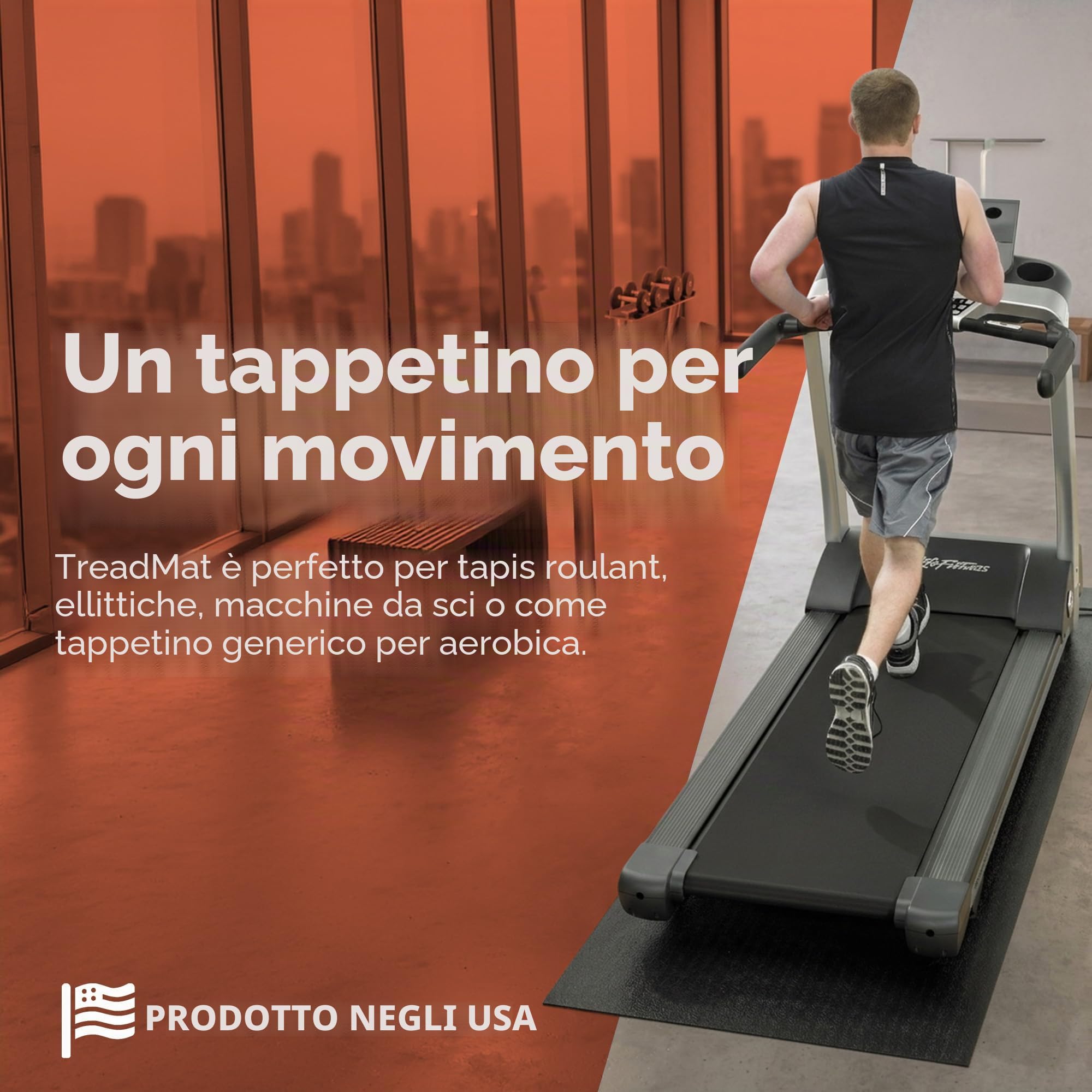SuperMats Heavy Duty Equipment Mat 30GS Made in U.S.A. per tapis roulant ellittiche, vogatori, biciclette reclinate e attrezzature per esercizi (76,20 x 182,88 cm)