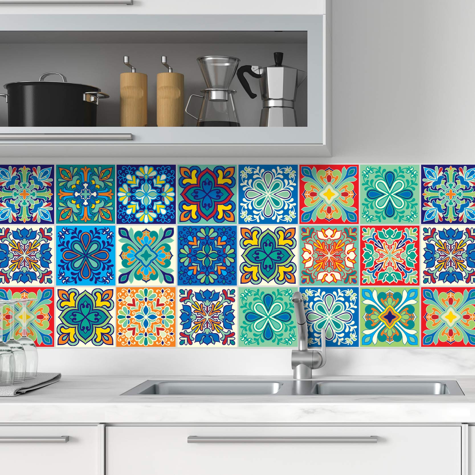 32 Adesivi Per Piastrelle 15x15 Cm - Autoadesivi Impermeabili Per Bagno E Cucina - Foto 8