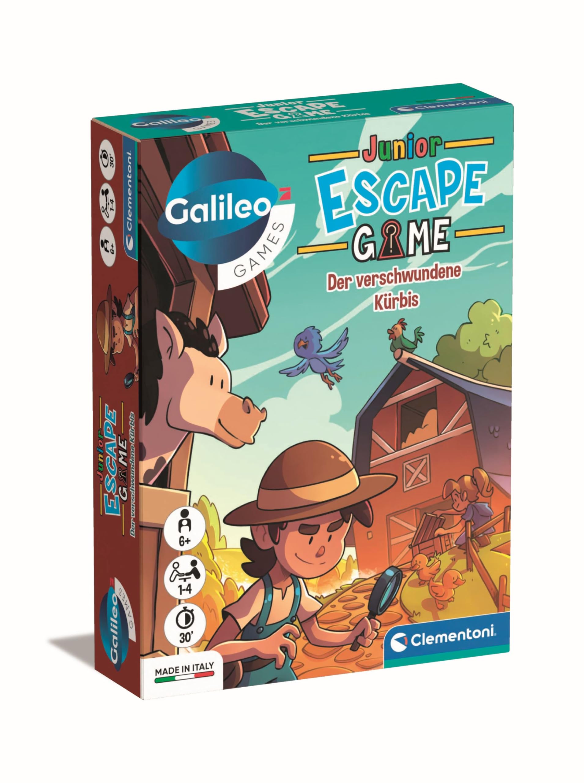 Galileo Escape Game Junior - Der verschwundene Kürbis - Escape Spiel für Kinder ab 6 Jahren - Gesellschaftsspiel & Familienspiel 59411 von Clementoni