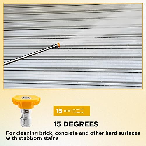 Miniatura 9 de Pressure Washer Tips, 40 White Power Washer Nozzle Tips, 15 Yellow Pressure Washer Nozzle, Pressure Washer Nozzle 7 Pack, 14 Inch Quick Connector,