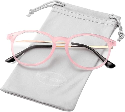 Miniatura 7 de Kursan Gafas de luz azul para mujeres y hombres, gafas falsas con marco de plástico redondo retro