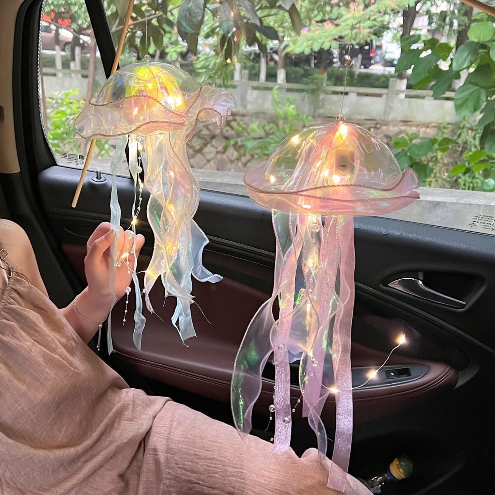 Ryfpdml 5 Pcs Jellyfish Light, Hanging Jellyfish Lamp LED Night Light, Creative Glowing Jellyfish Mermaid Jellyfish Lanterns - Image 4