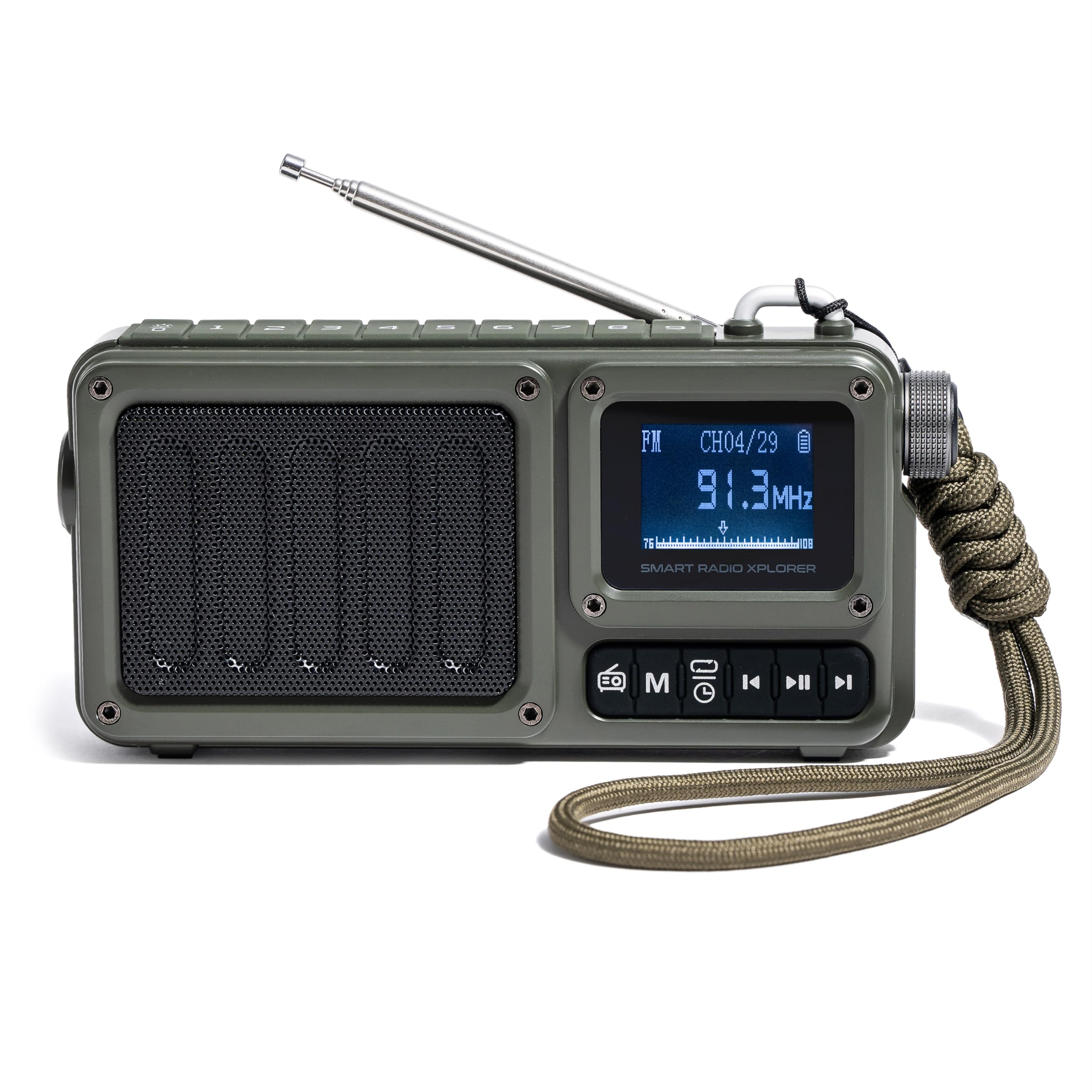 Radio Portable Rechargable 3 en 1 pour Camping Chantier Survie FM Bluetooth Autonomie 20H Puissante – Haut Parleur 8W Micro USB C AUX Compacte Nomade