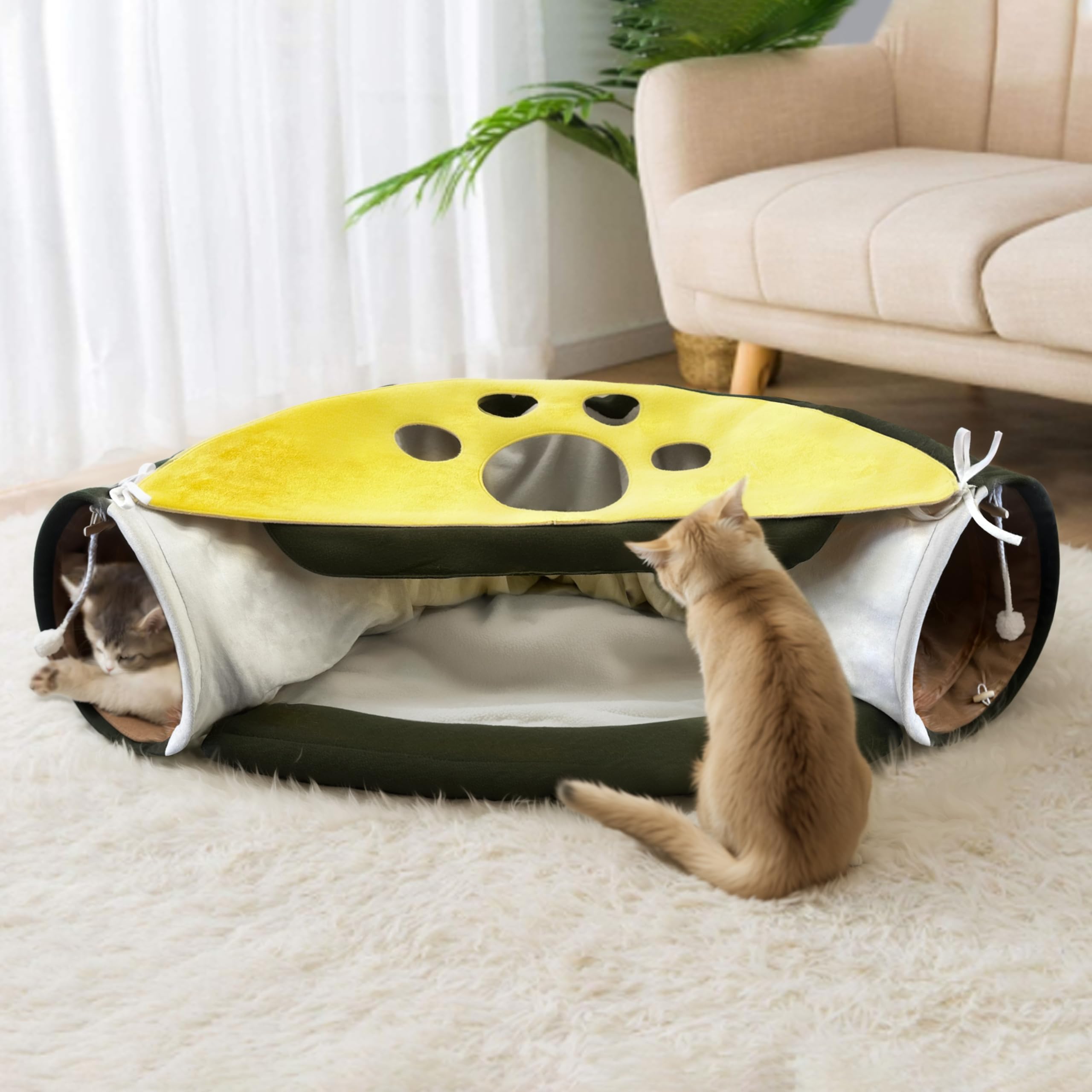 VERCART Túnel para gatos, túnel de juego, túnel para gatos, tamaño XXL, juguete para gatos, túnel para gatos, juguete para gatear, túnel de inteligencia para gatos, túnel de conejos