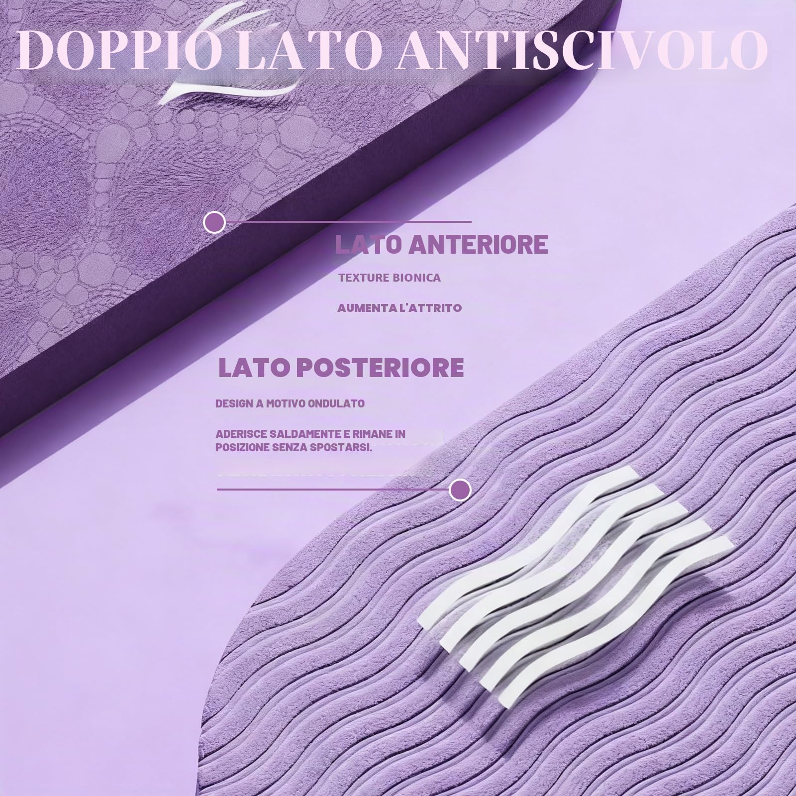 Tappetino Yoga Pieghevole 183 X 61 X 0.4 cm Tappetino Palestra Pieghevole Tappetino Fitness Antiscivolo Yoga Mat con Borsa, per Fitness Esercizio Pilates Sport