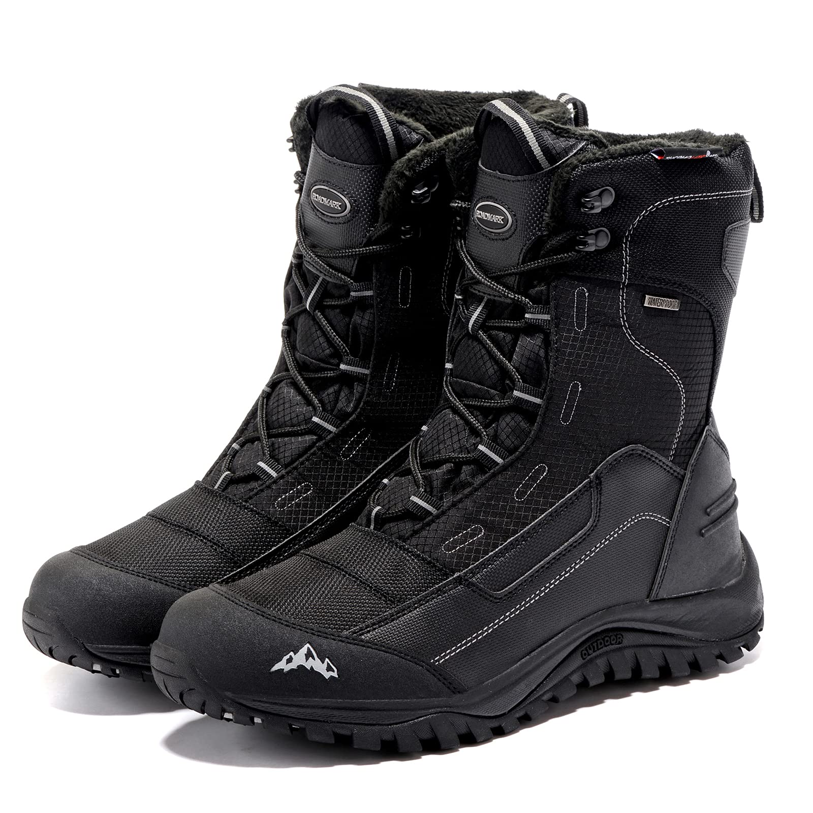 Winter-Schneestiefel für Herren, mit Fell gefütterte, warme, wasserdichte Winterstiefel