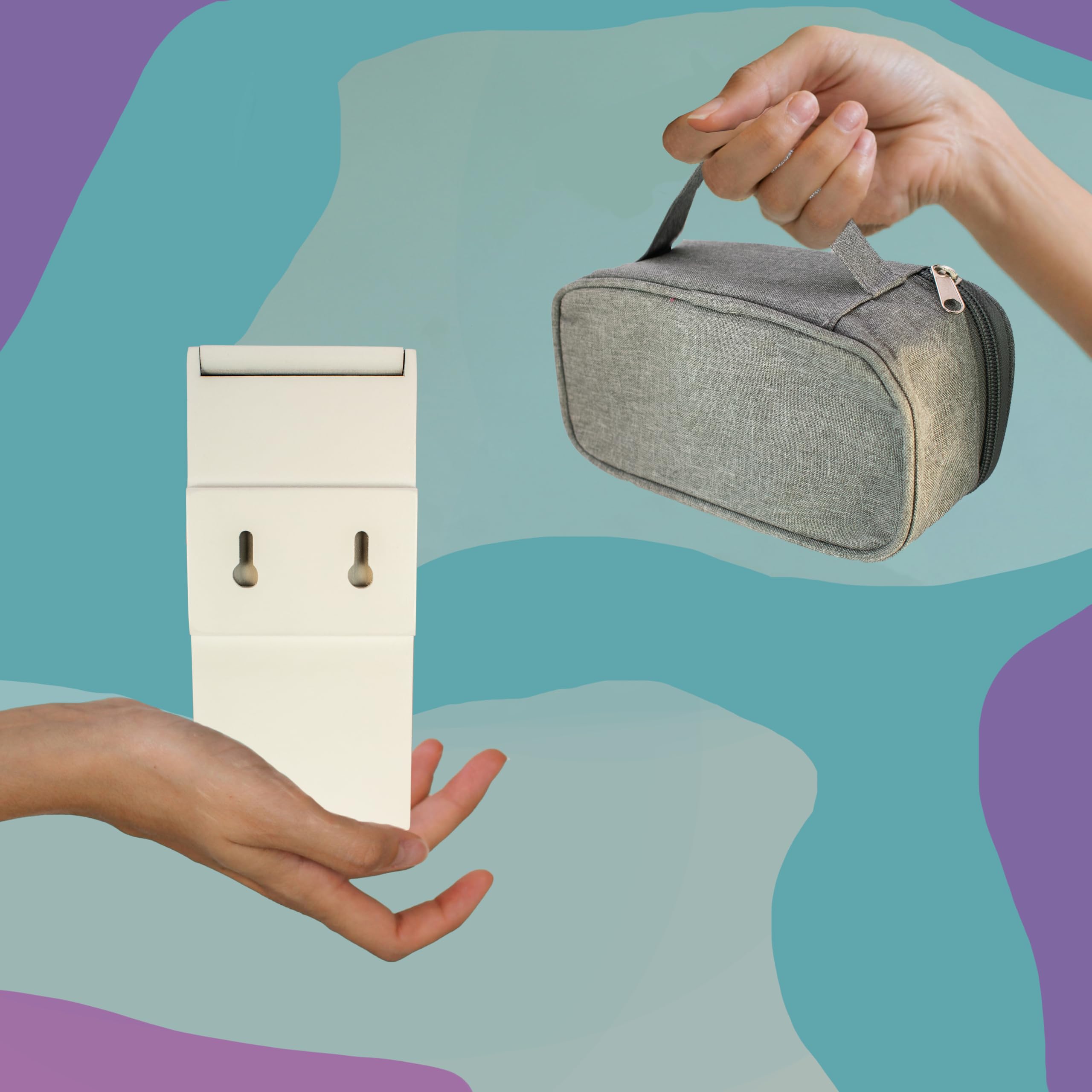 Mini organizer giornaliero per lenti a contatto, dispenser e stoccaggio, custodia da viaggio per lenti a contatto, universale per tutte le marche DailyLens (bambù bianco) - Organizer per uso