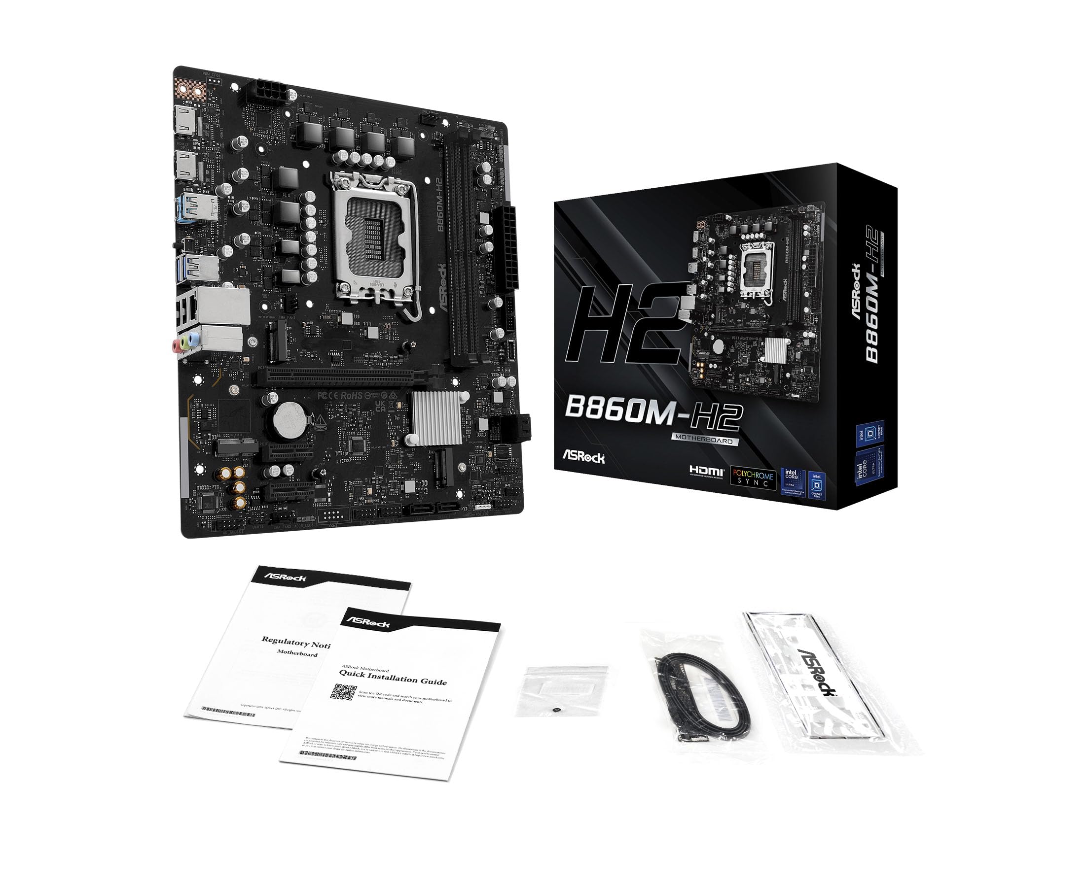 ASRock Scheda madre B860M-H2 DDR5 PCIe 4.0 Micro-ATX