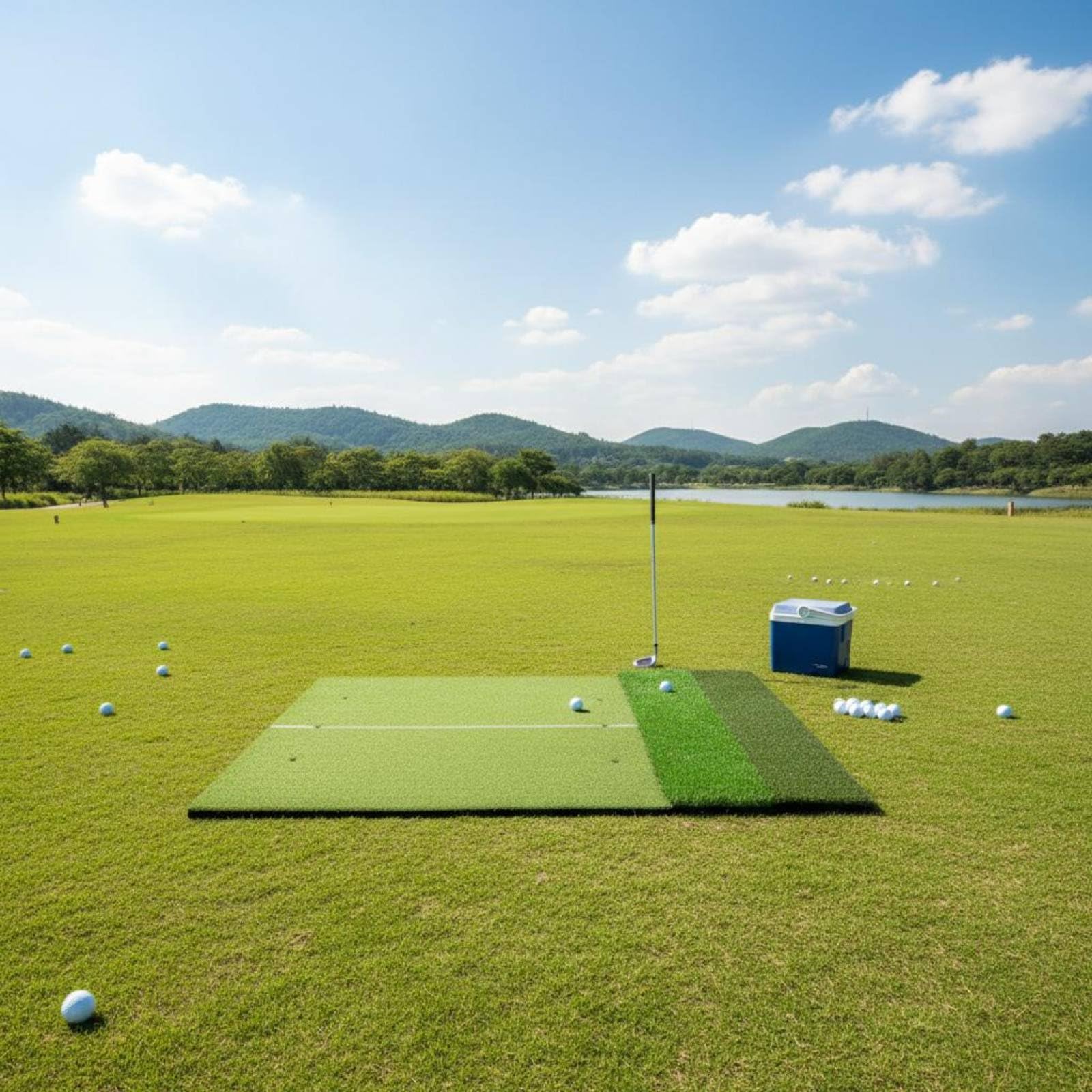 Golf Trainingsmatte Schlagmatte Übungsmatte Golfmatte Golf Trainingspad mit Detailgetreuem Kunstrasen Eva Dämpfungsschicht Zum Schutz von Böden, 120-180cm, DREI Gräser