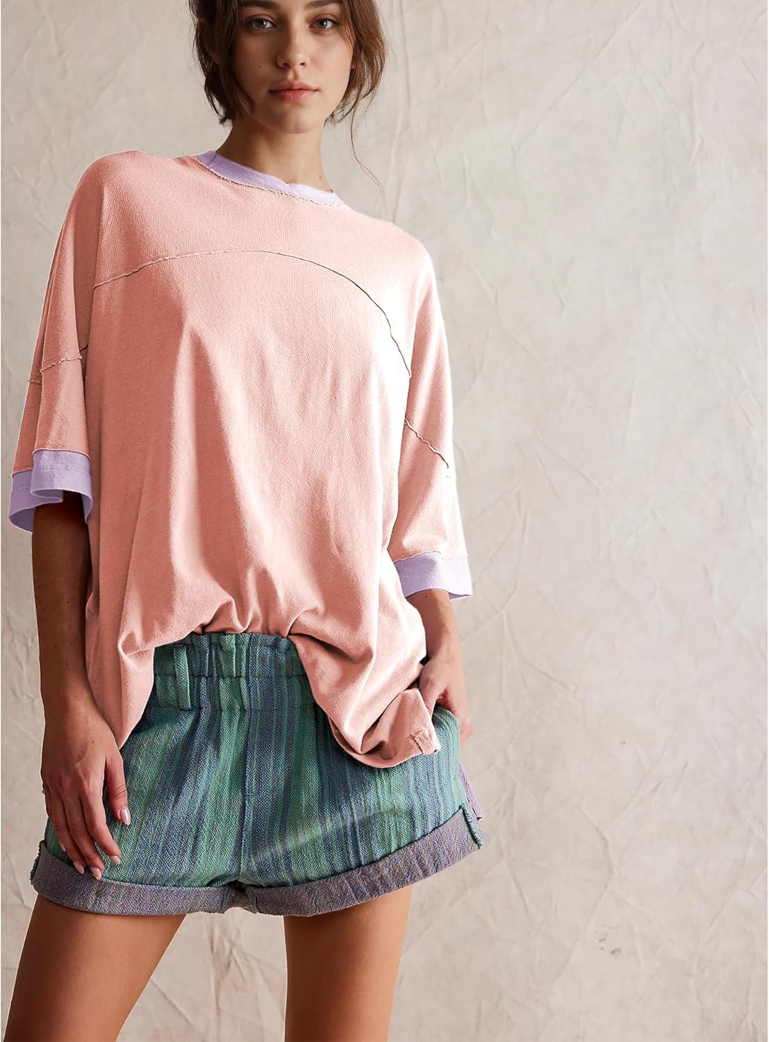 Songling Womens 3/4 Length Sleeve Casual Loose Fit Summer Tee Shirt Basics Cotton t Shirts Trendy Tops - Image 6