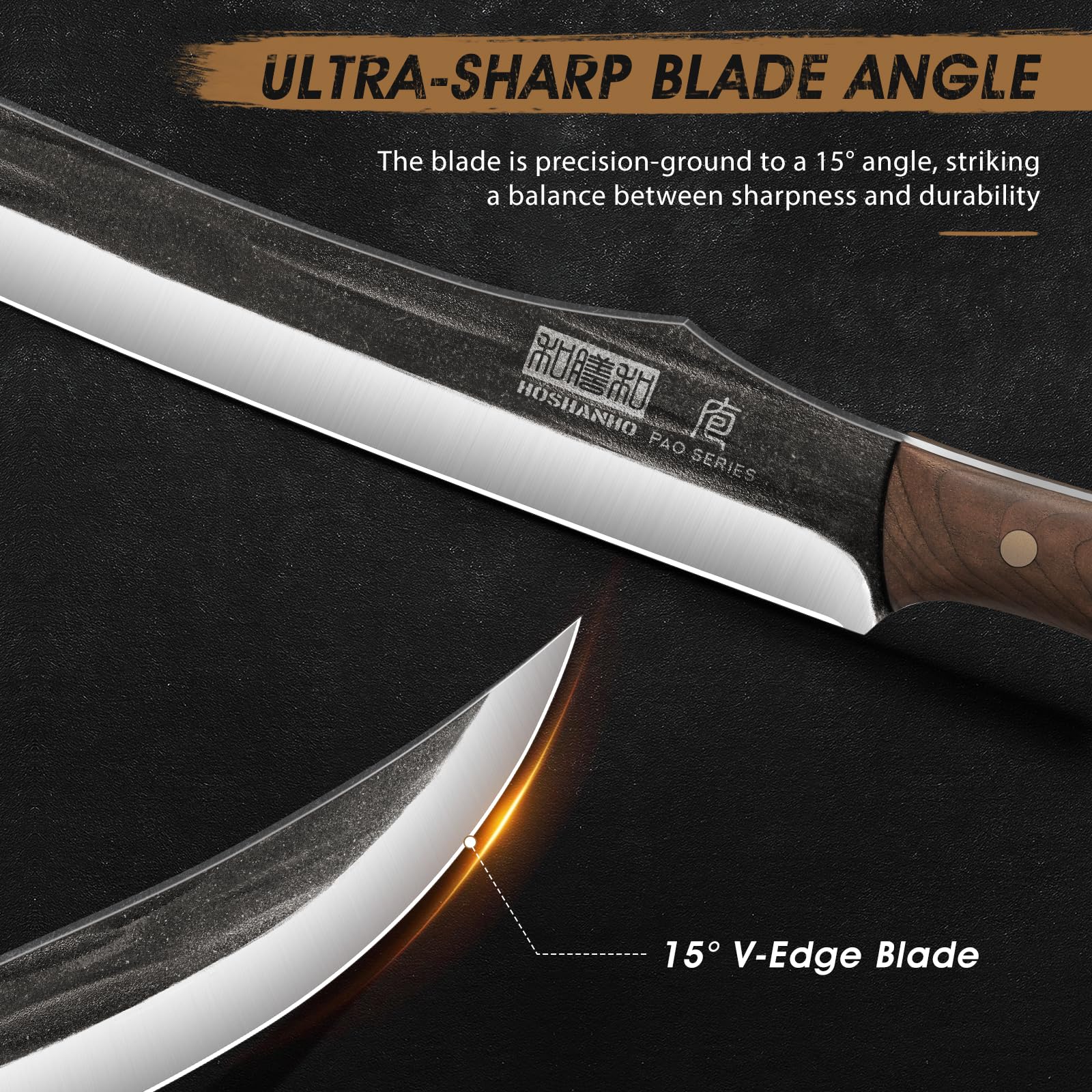 HOSHANHO 12" Carving Slicing Knife, Sharp Butcher Breaking Knife for BBQ — Amazon image 3