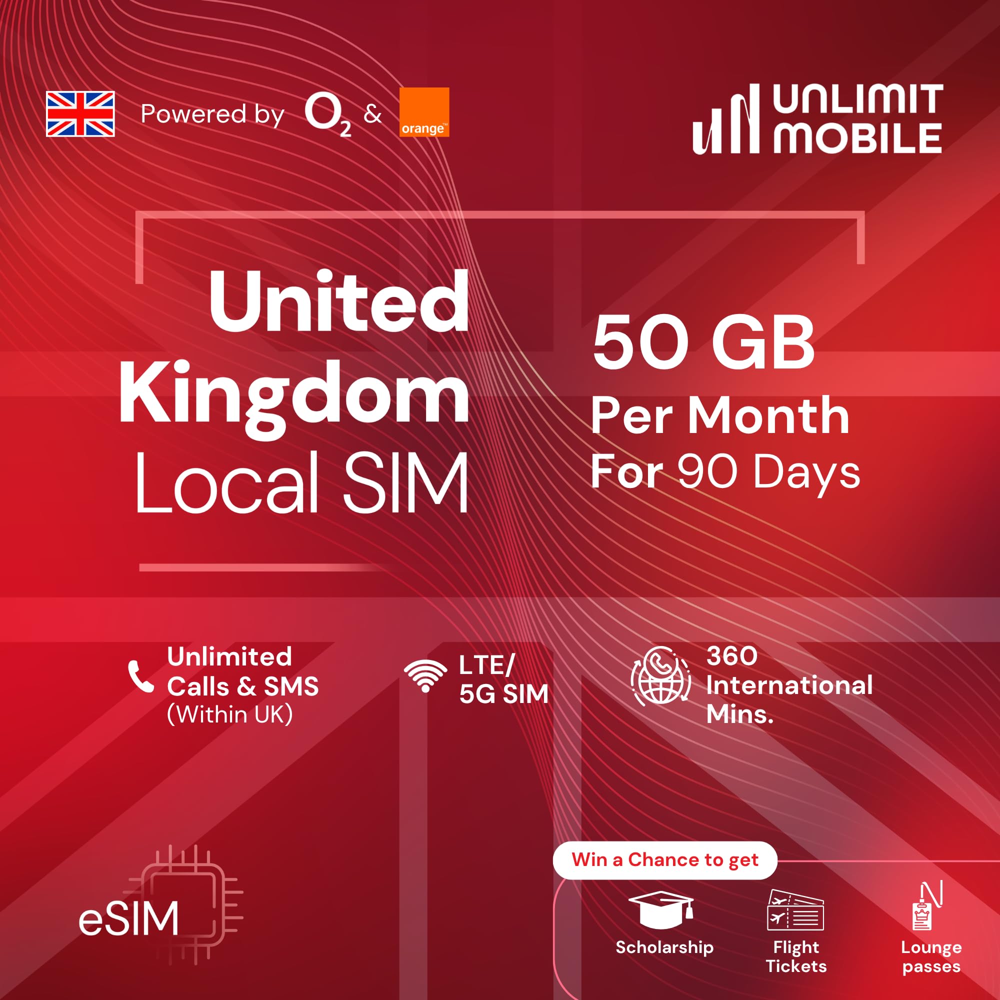 Unlimit Mobile United Kingdom Local eSIM | UK Student eSIM | 3 Months | 2GB High-Speed Data per Month | 50GB per Month | Unlimited Voice & Text | Prepaid eSIM for UK (50GB per Every Month)-image-15