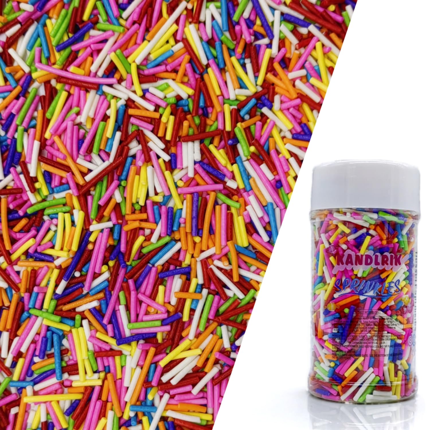 Rainbow Jimmy Sprinkles Edible Mix Size Jimmies Cake Decorations Soft Jimmies for Topping Ice Cream, Cookies, Cakes, Wedding Party, Valentine