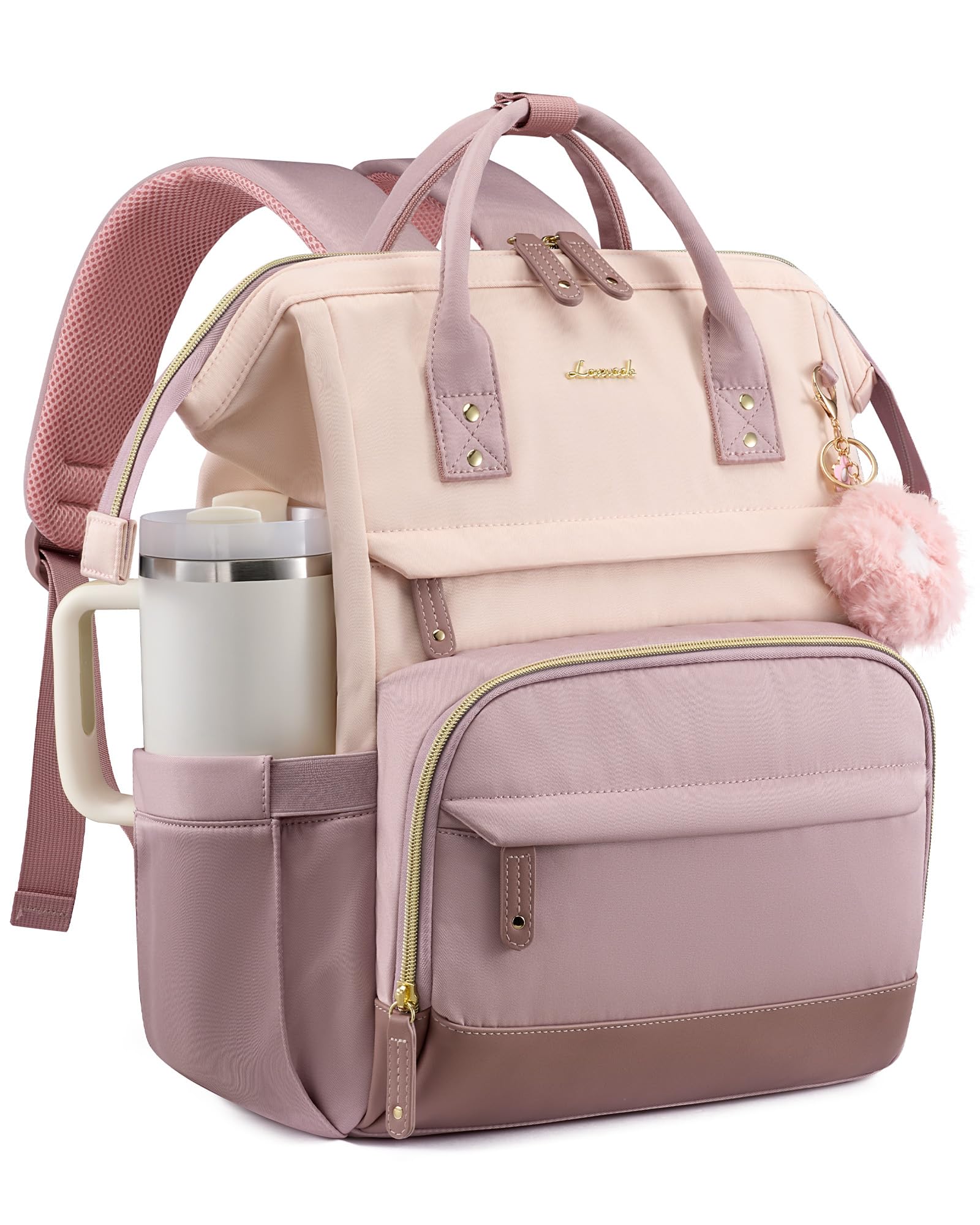 LOVEVOOK Laptop Backpack for Women, 15.6 Inch Work Business Backpacks Purse With Large Ca…