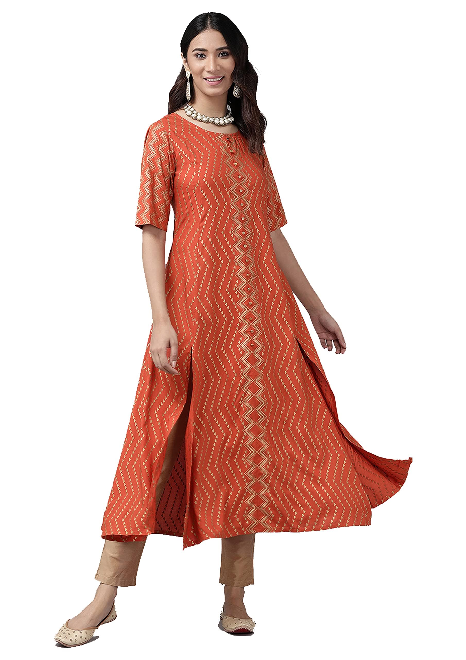 Yash Gallery Women's Rayon Relaxed Fit Anarkali Kurta