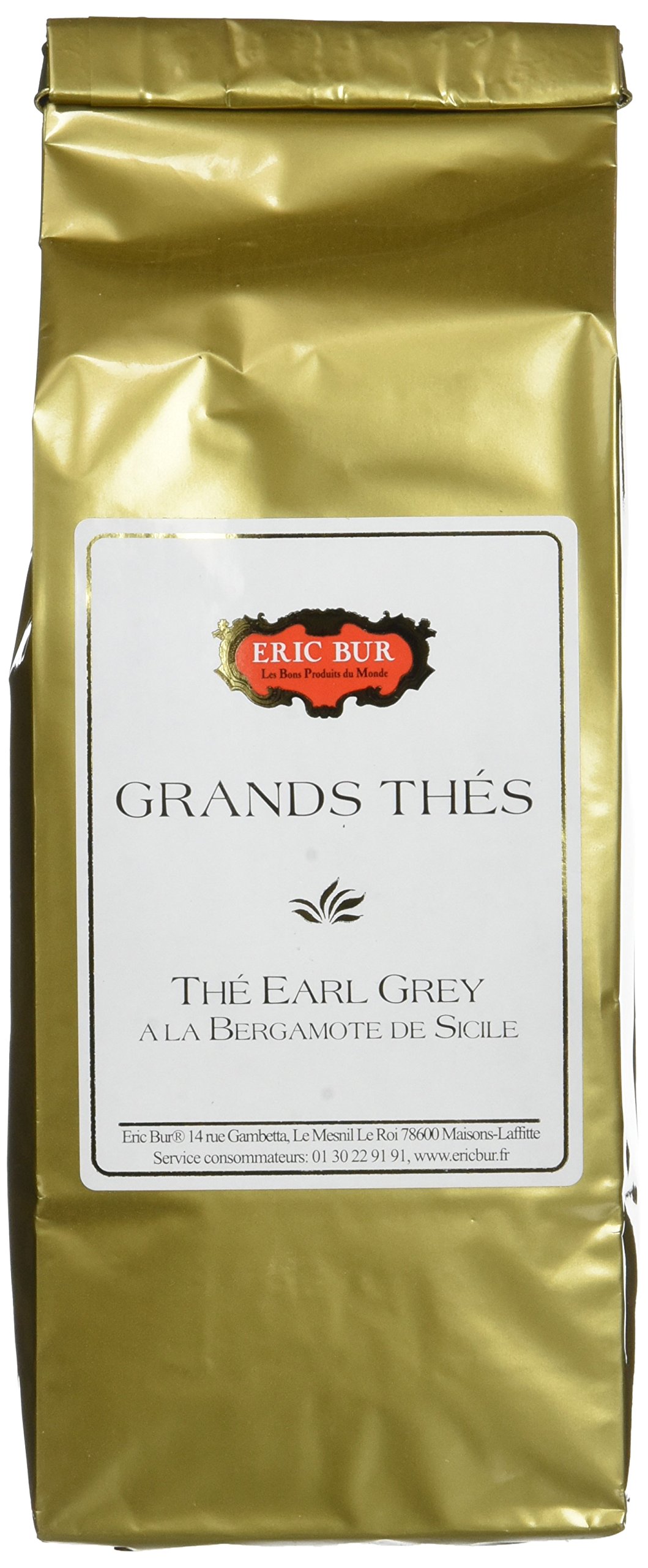 ERIC BUR Thé Earl Grey à la Bergamote de Sicile 100 g - Lot de 6
