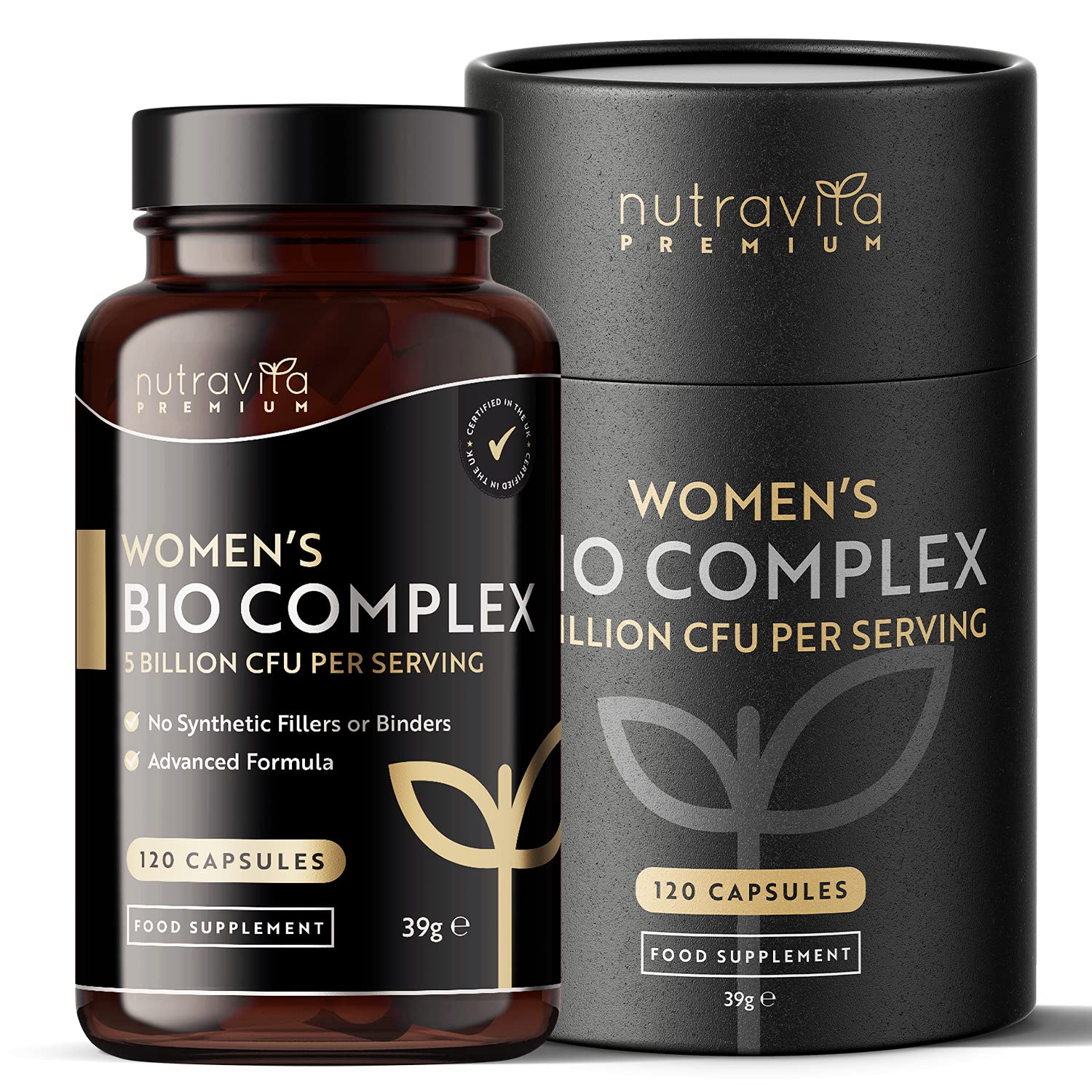 Nutravita Premium Women's Bio Cultures Vegan Complex - 120 Vegan Capsules (4 Month Supply) - 5 Active Lactobacillus Bacteria Strains Formulated for Women - 5 Billion CFU’s - Made in The UK