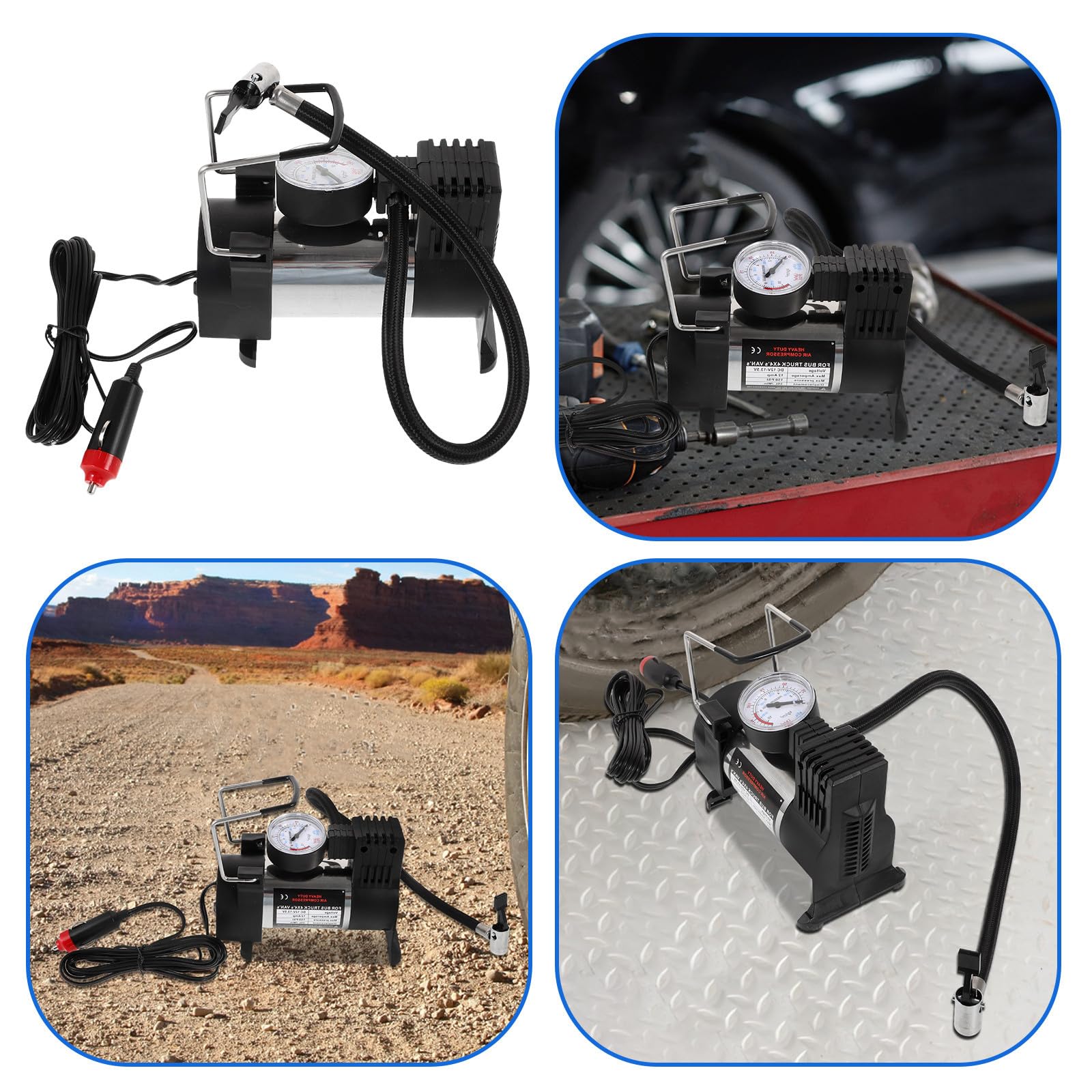 ABOOFAN Compresseur Air Portable Psi Pompe Électrique Gonfleur Pneus Voiture Vélo Moto avec Démarrage One-click Compact et Léger pour Camping et Urgence