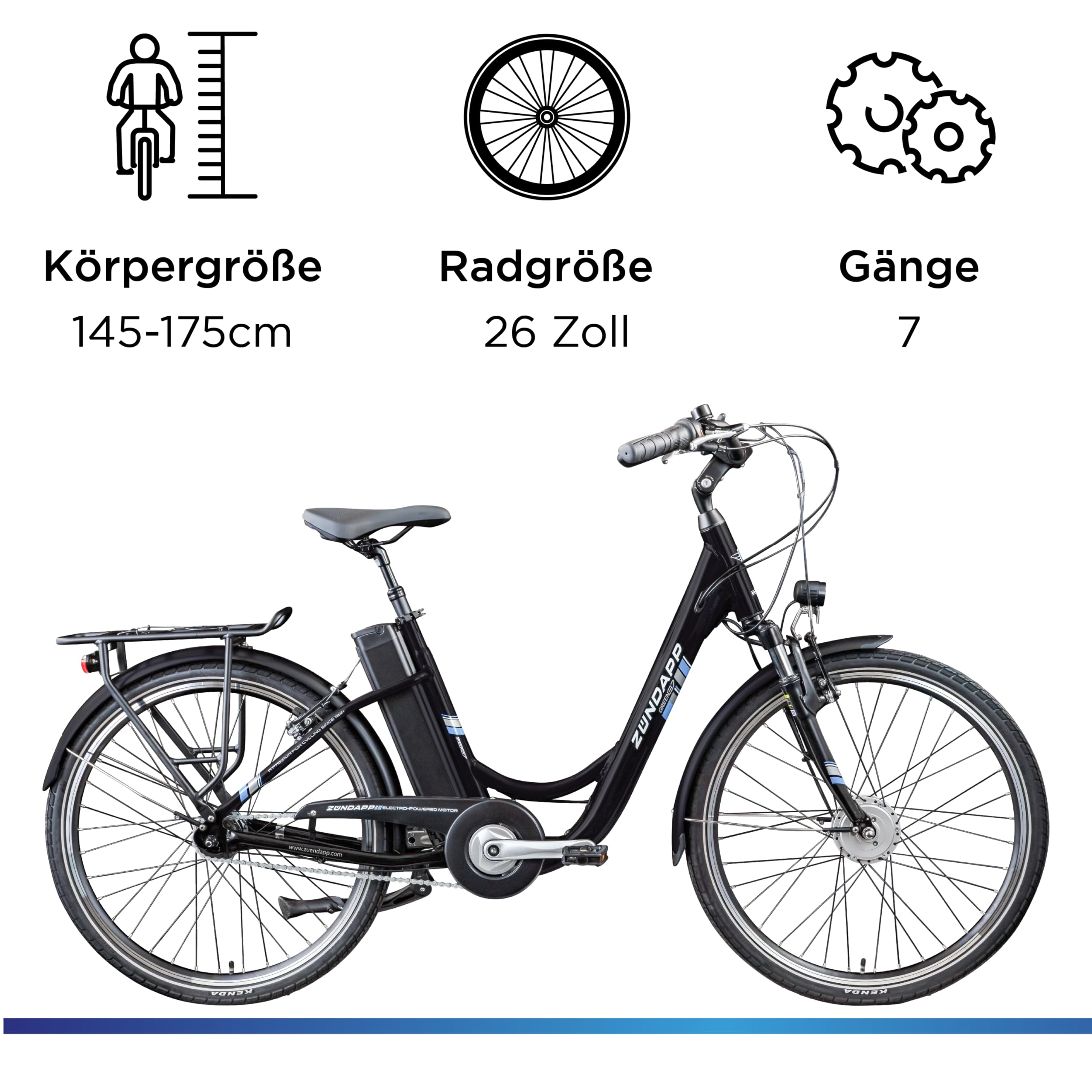 alu e bike damen 26 zoll ZÜNDAPP City | Elektro Fahrrad für 140-165 cm | 7 Gang Ebike Vorderrad Motor | E-Bike Elektrofahrrad mit Beleuchtung Menge:2 kg Beheizbare Handschuhe Test und Stollenspezialitäten