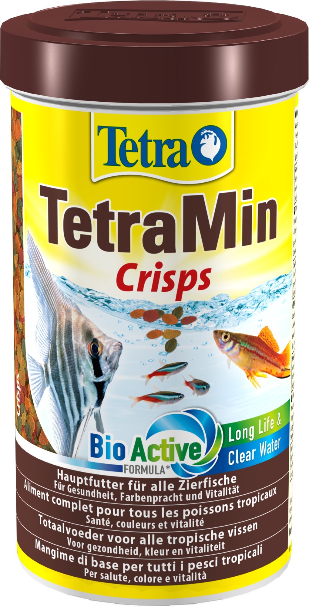 TetraMin Crisps Alimento principal para todos los peces ornamentales tropicales, con alto valor nutricional y carga mínima del agua, diferentes tamaños