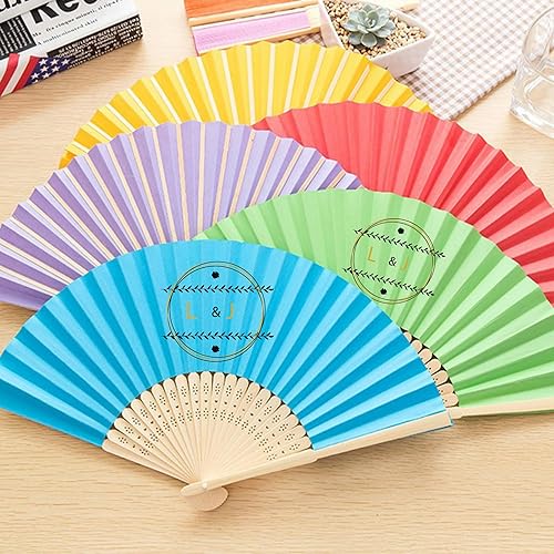 Miniatura 4 de Ventilador de papel plegable personalizado, suministros personalizados para recuerdos de fiesta, a granel para bodas, bailes, cumpleaños, fanáticos