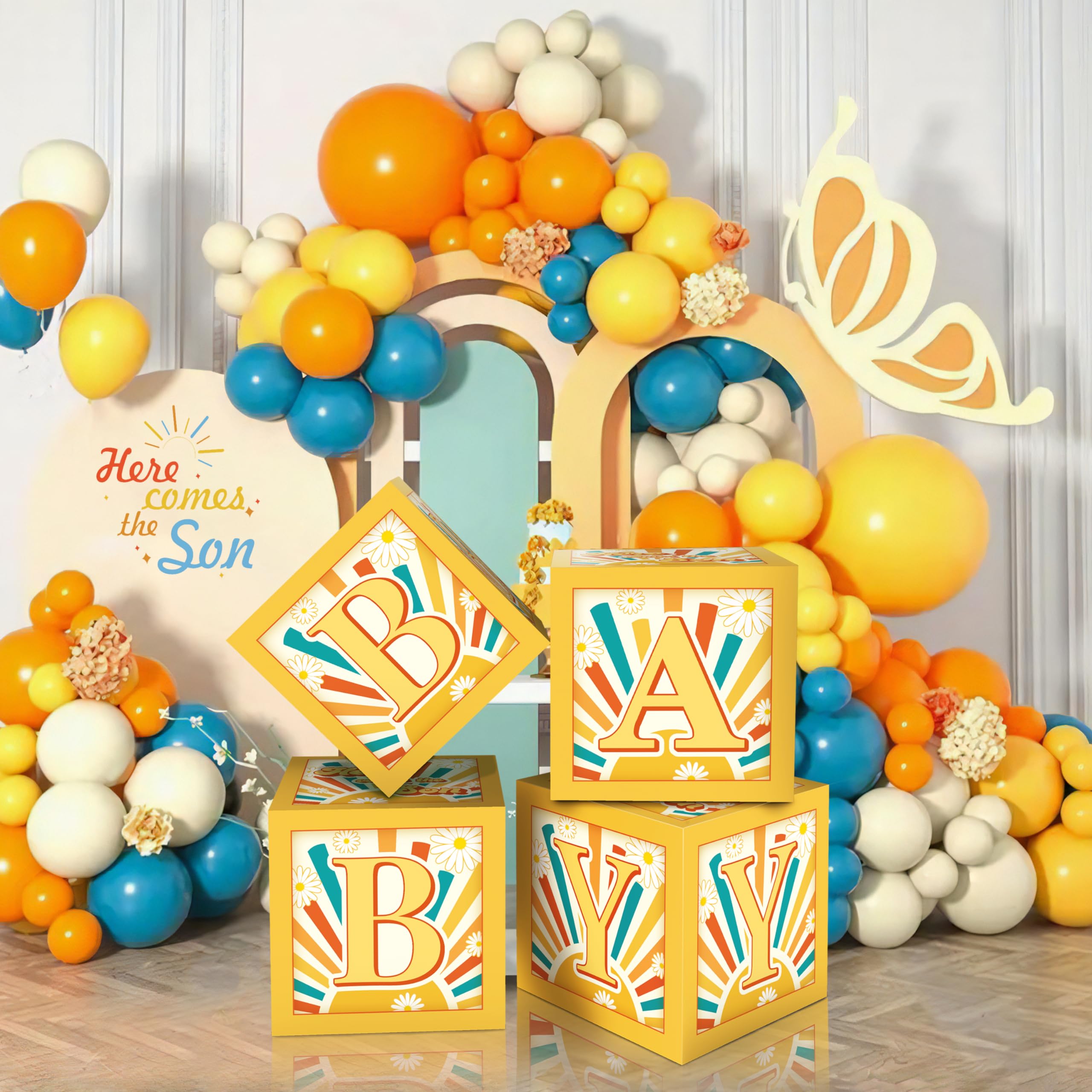 Here Comes The Son Boîte Pour Décoration De Fête Prénatale, Blocs