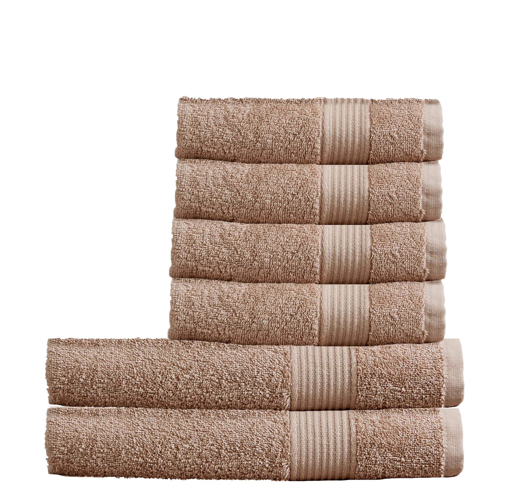 Olivia Rocco Egyptian Cotton Towels Home Bathroom Towel Set Bale Fade Resistant 500gsm Home Collection Bales Bath Sets, 2 Bath and 4 Hand Towels Mink
